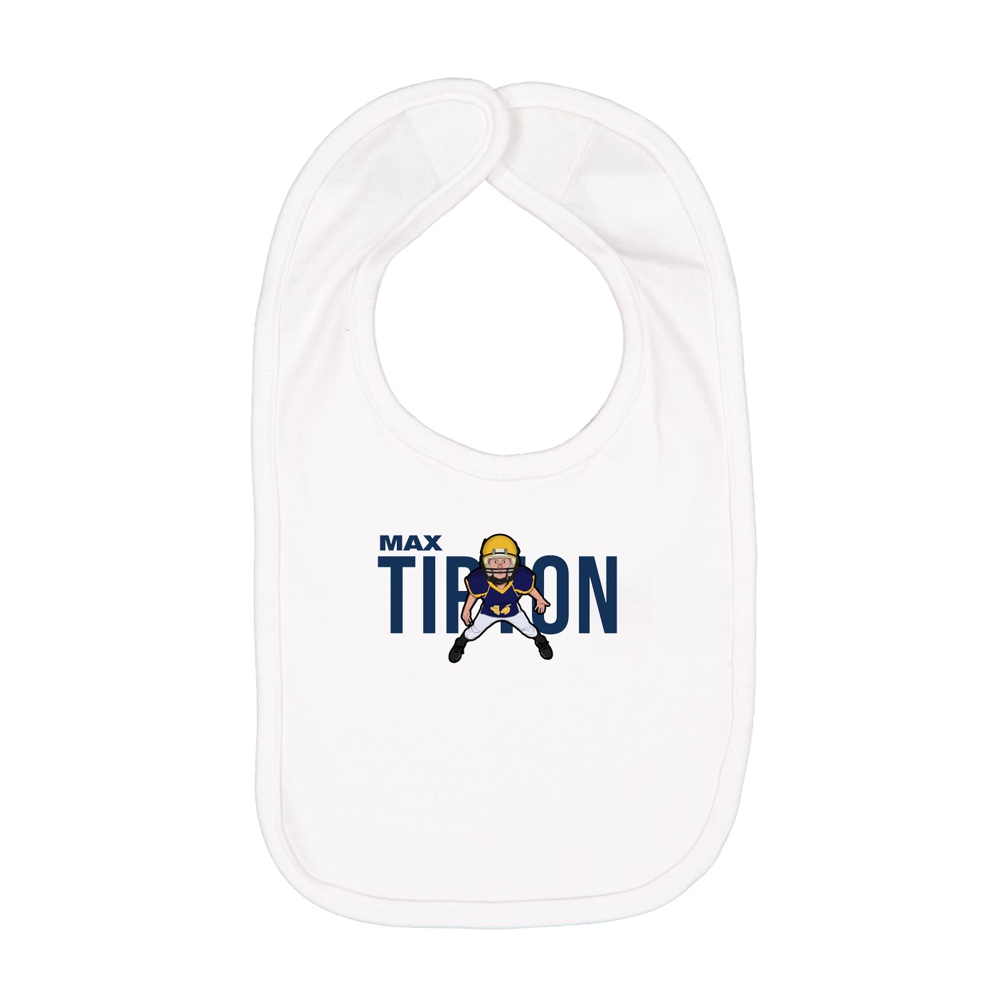 Infant Bib — Player Name in White