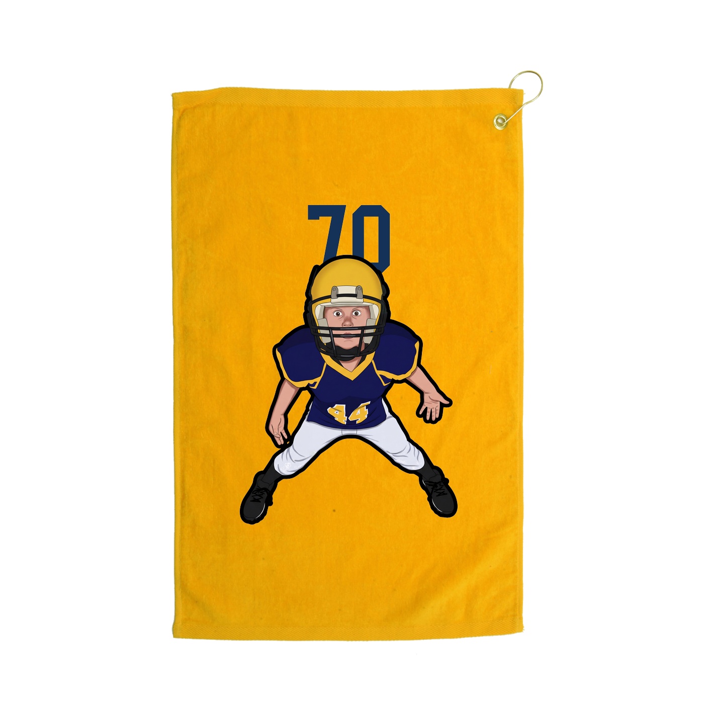 Golf Towel — Number Top in Gold