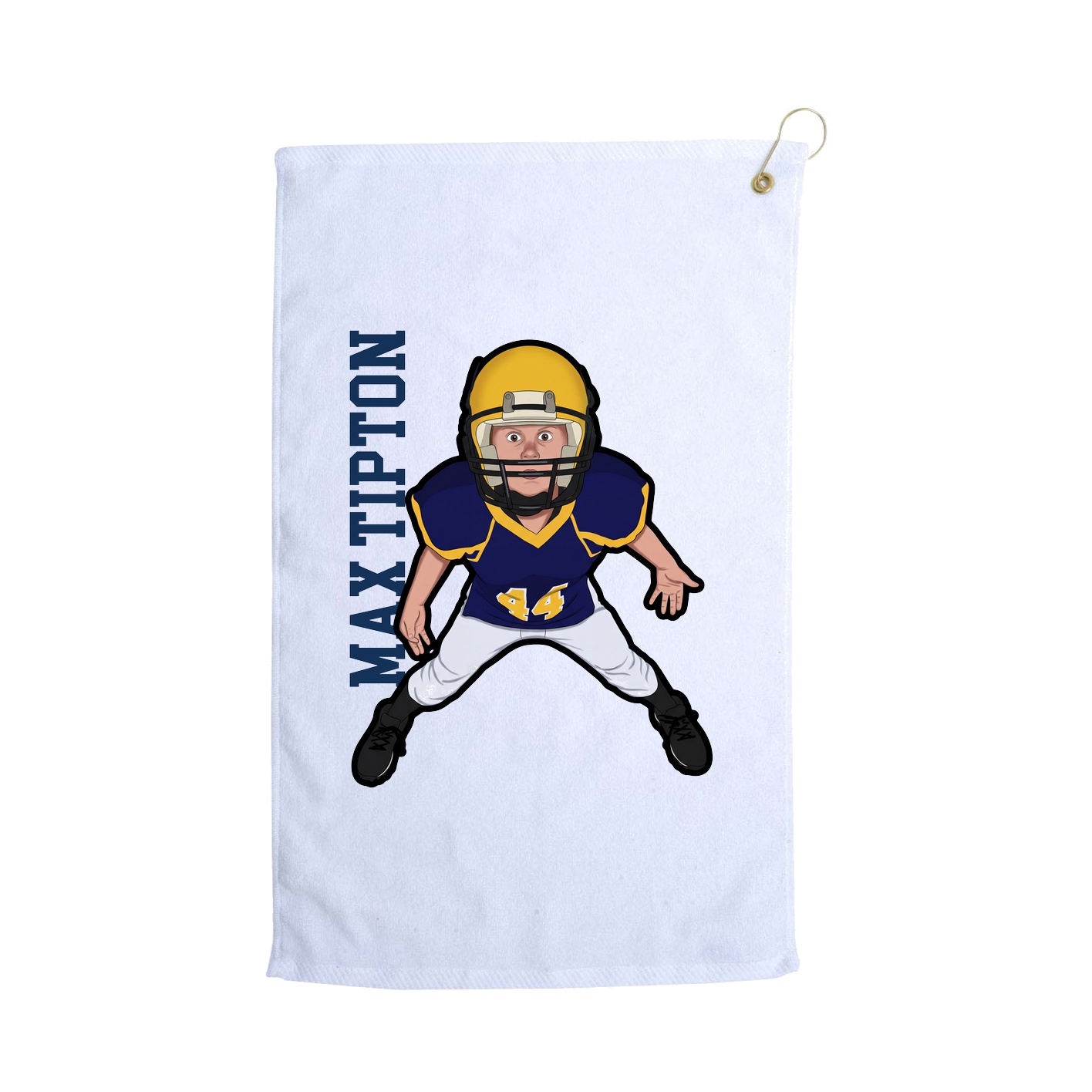 Golf Towel — Name Vertical in White