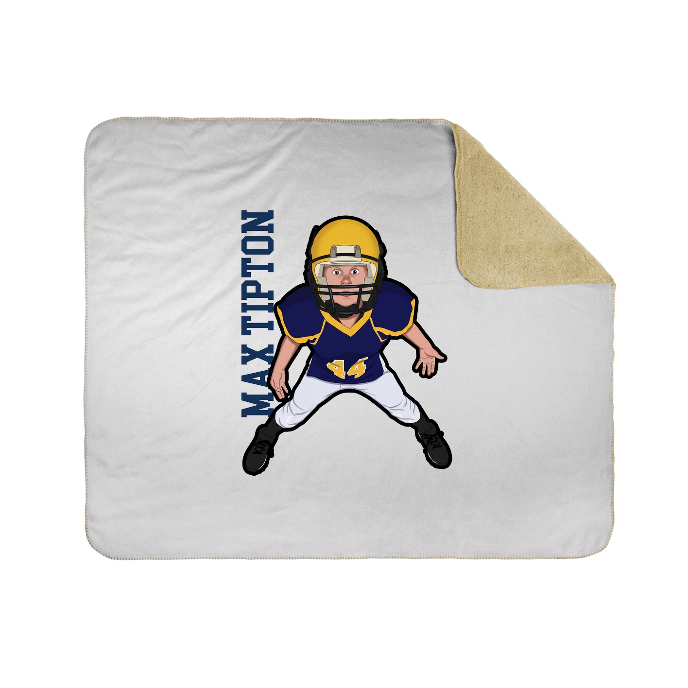Throw Blanket — Name Vertical in White