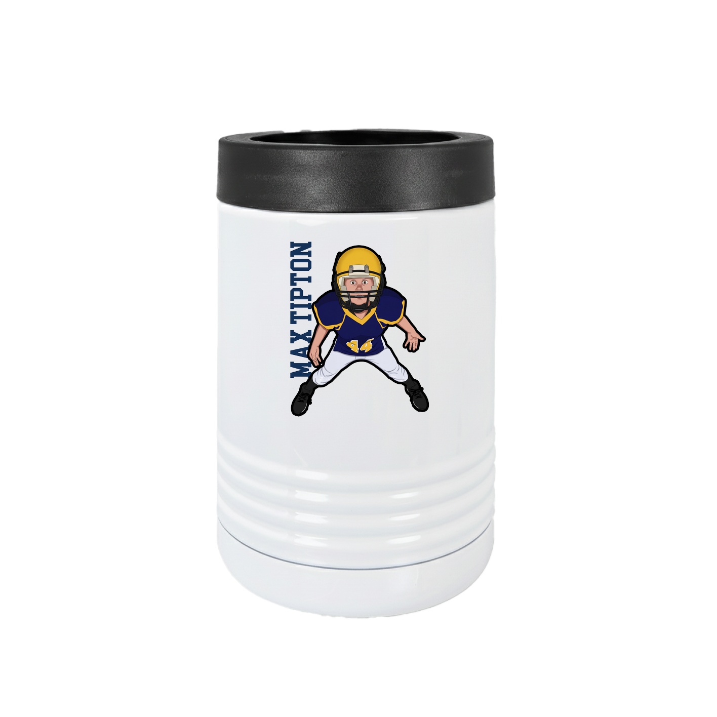 Beverage Holder — Name Vertical in White