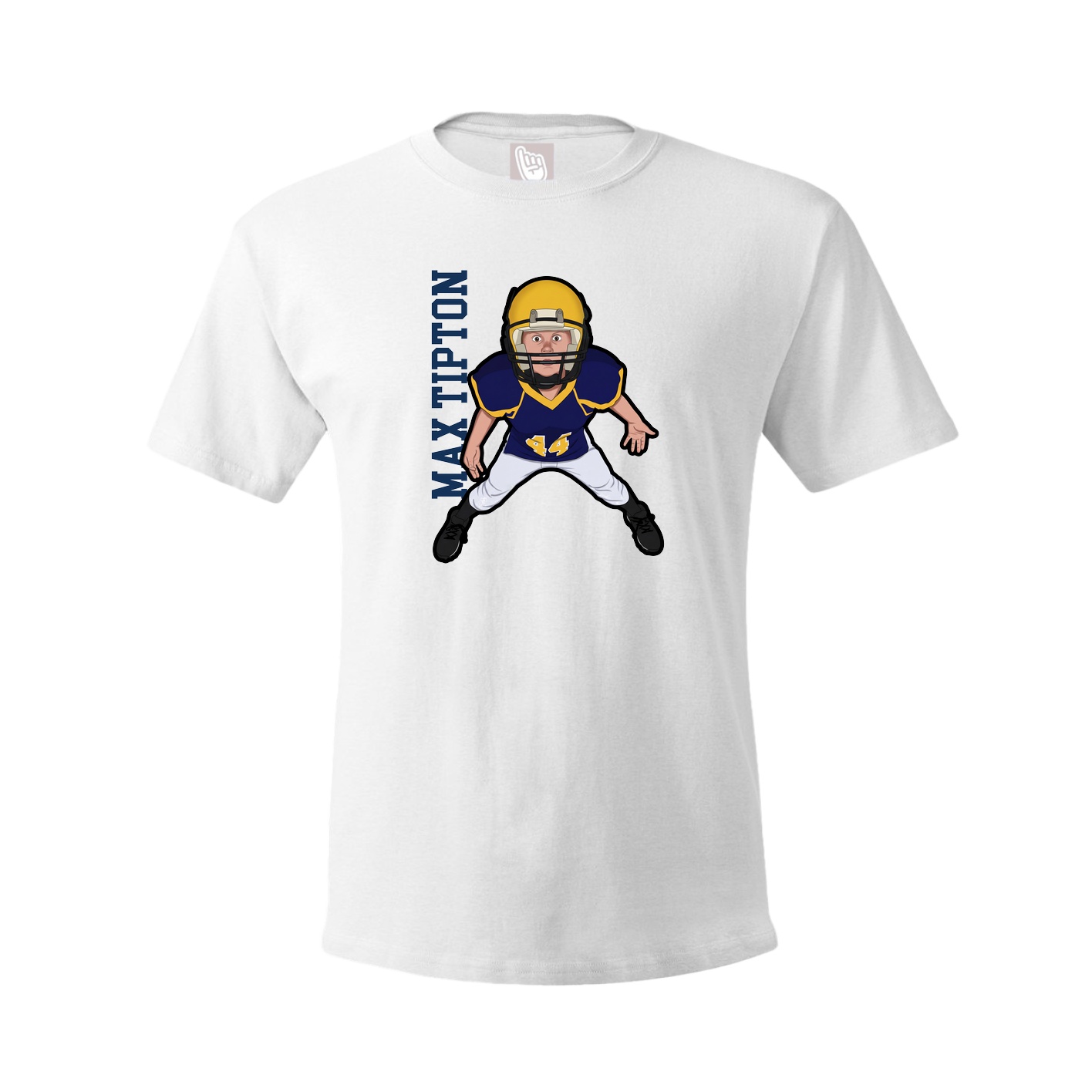 Youth Tee — Name Vertical in White