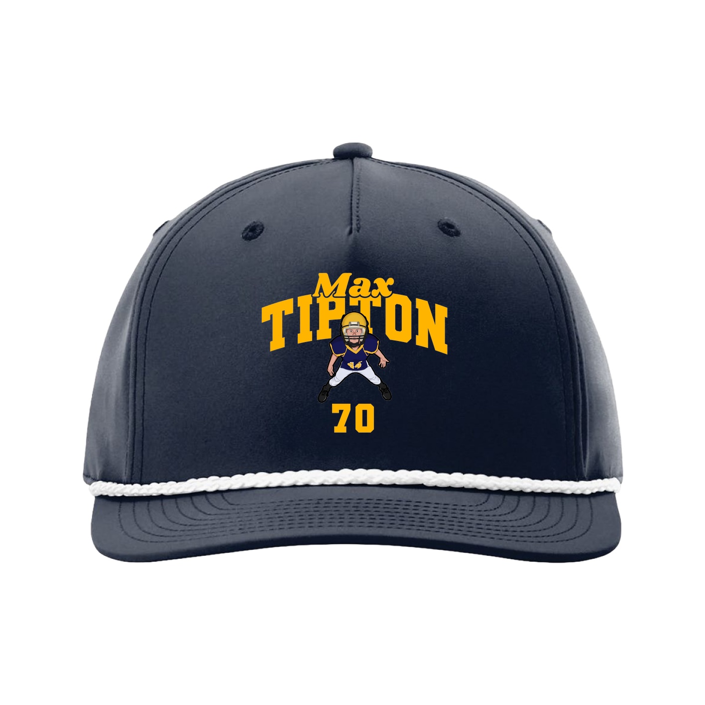 Five-Panel Classic Rope Cap — Signature Arch in Navy