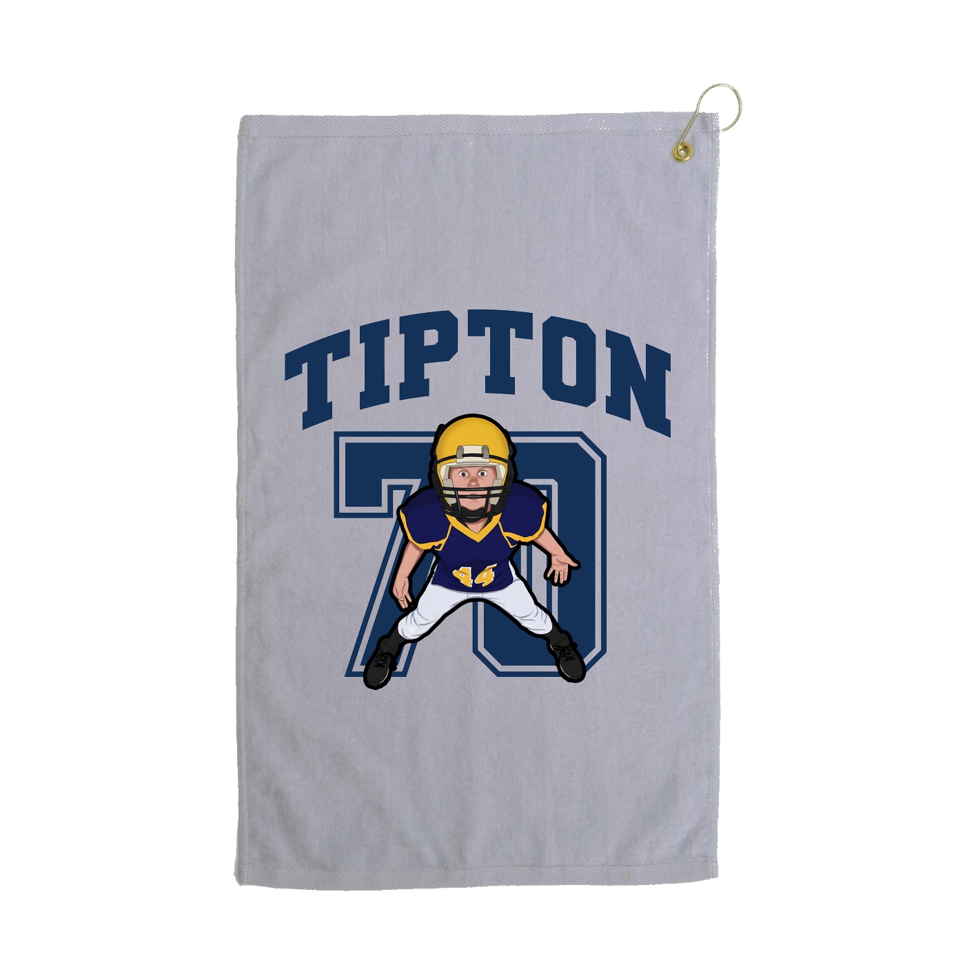 Golf Towel — Number in Grey