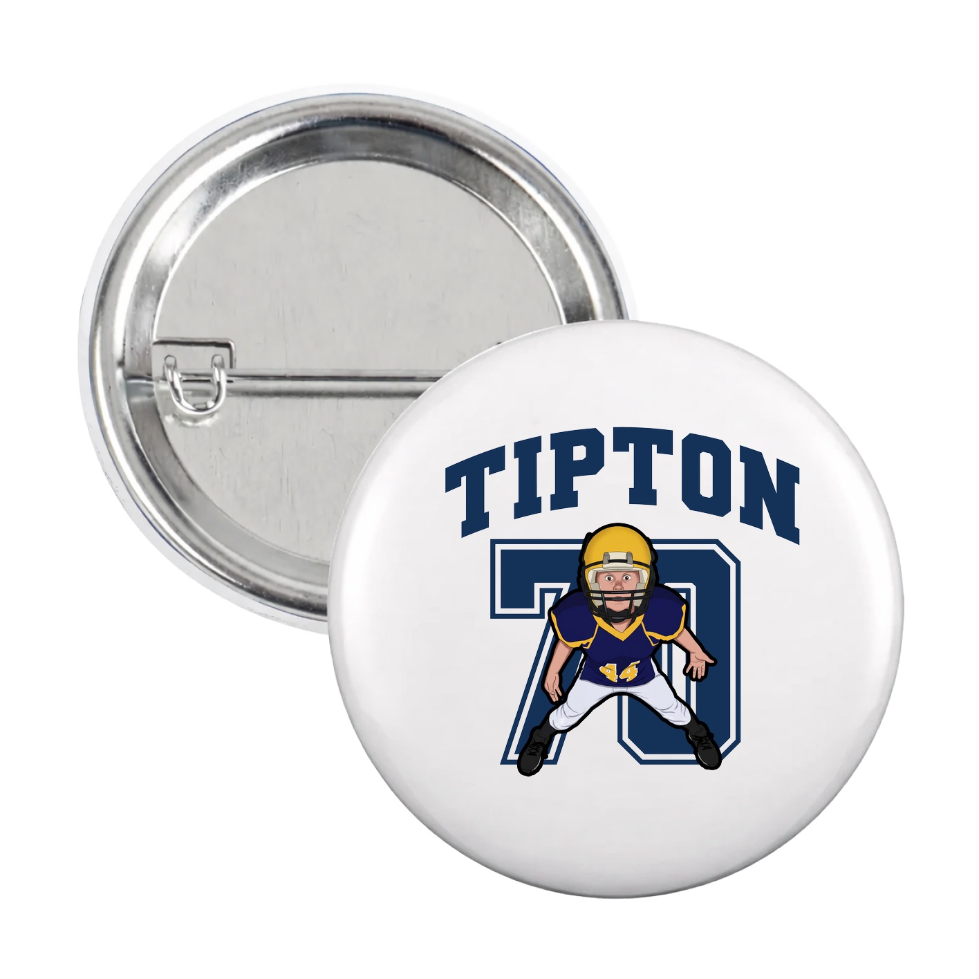 Game Day Button — Number in White