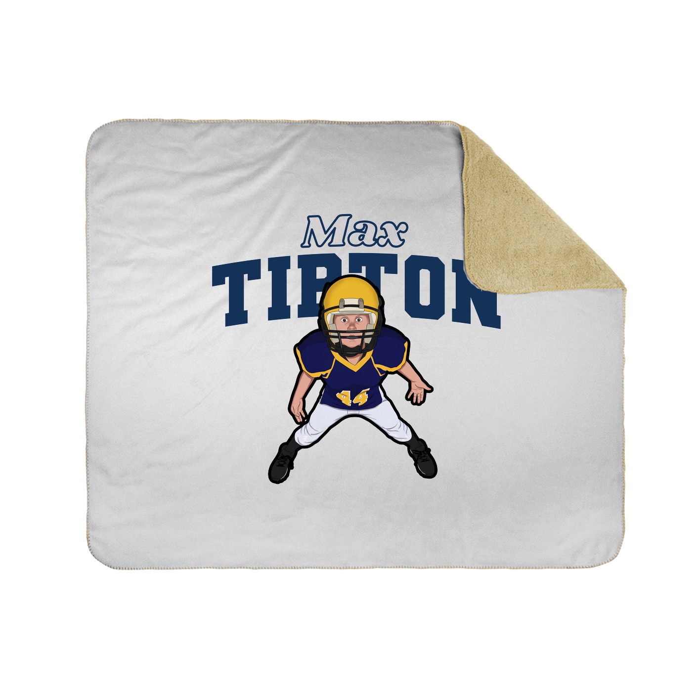 Throw Blanket — Name Arch in White