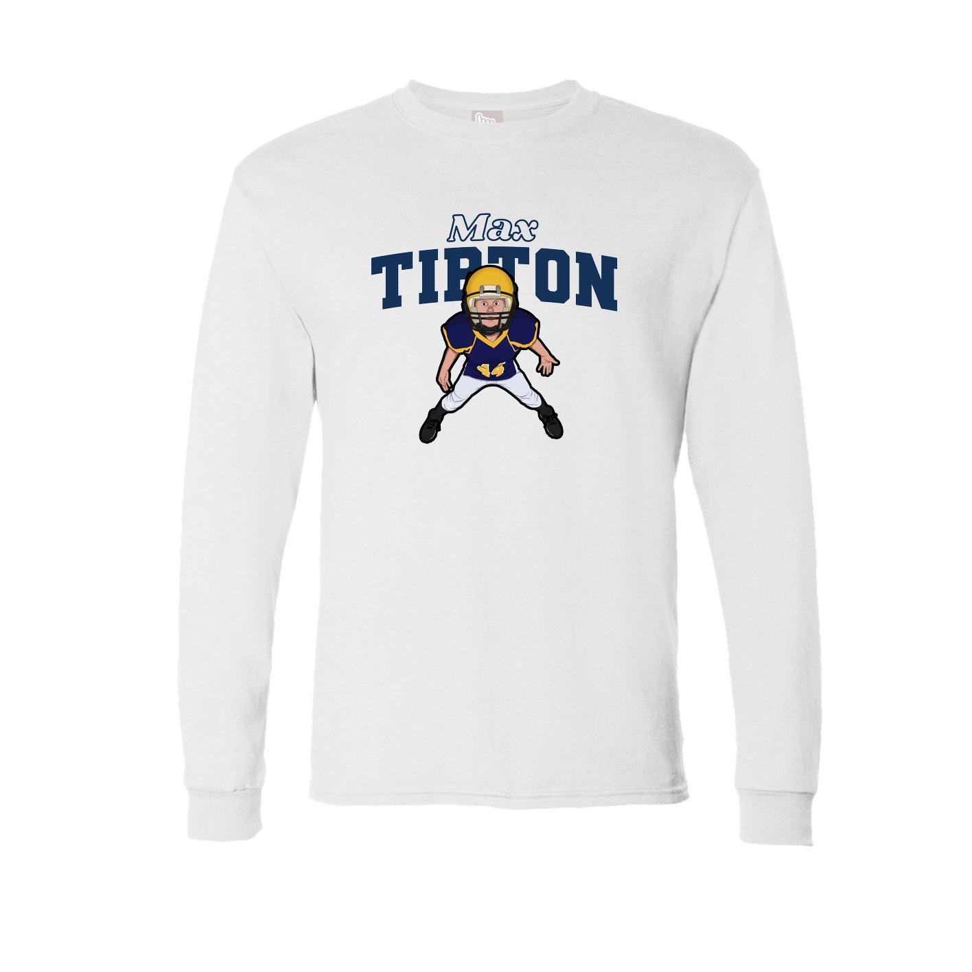 Long Sleeve Tee — Name Arch in White