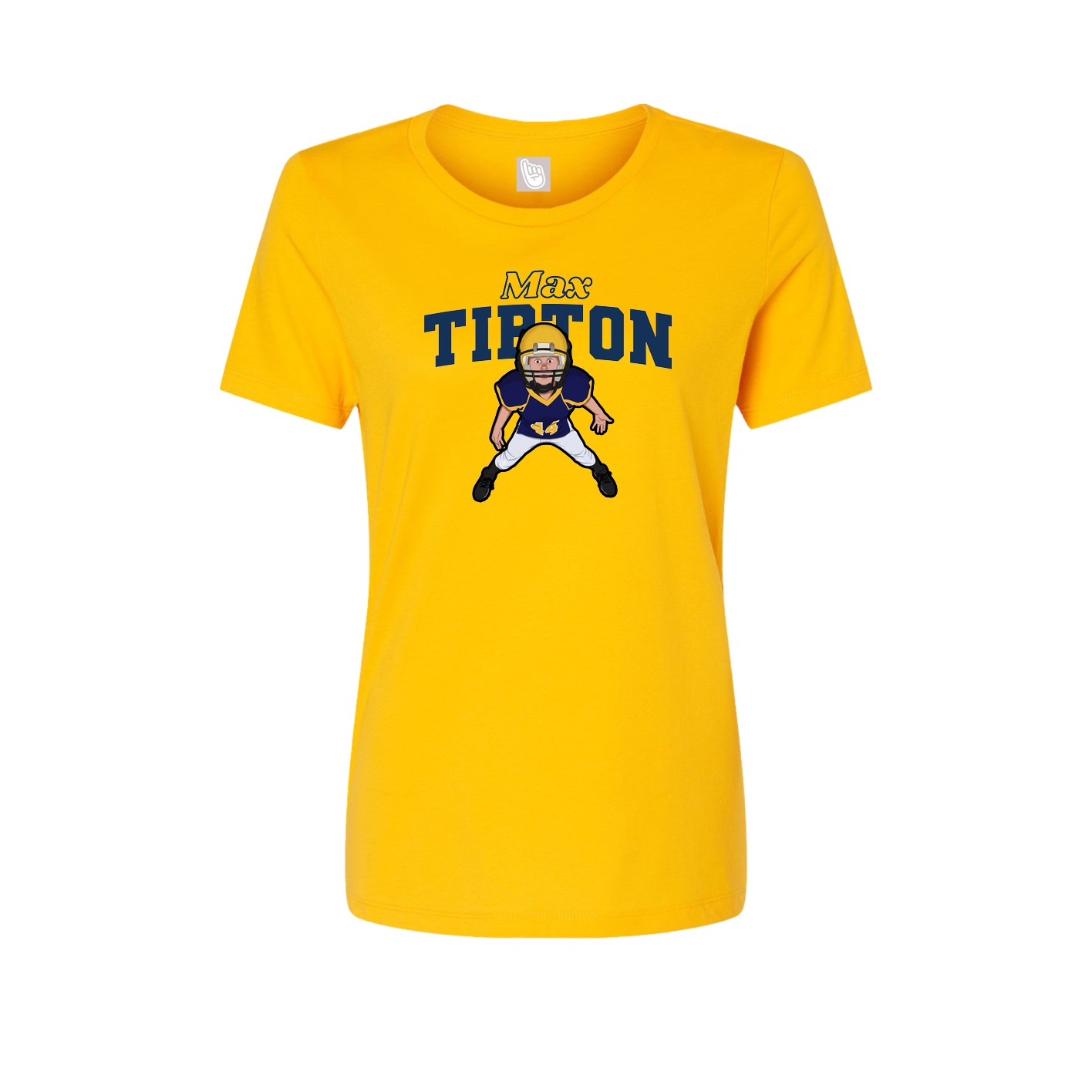 Fitted Women's Tee — Name Arch in Gold