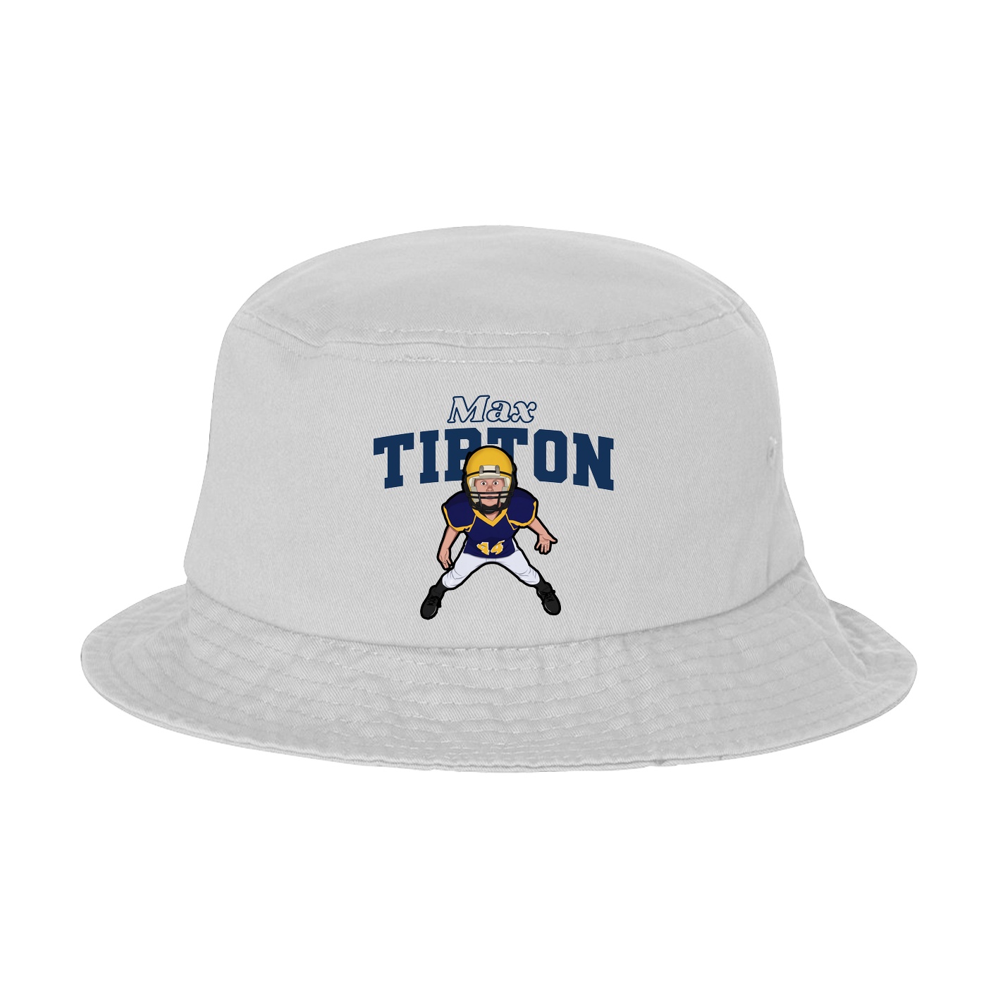 Bucket Cap — Name Arch in White