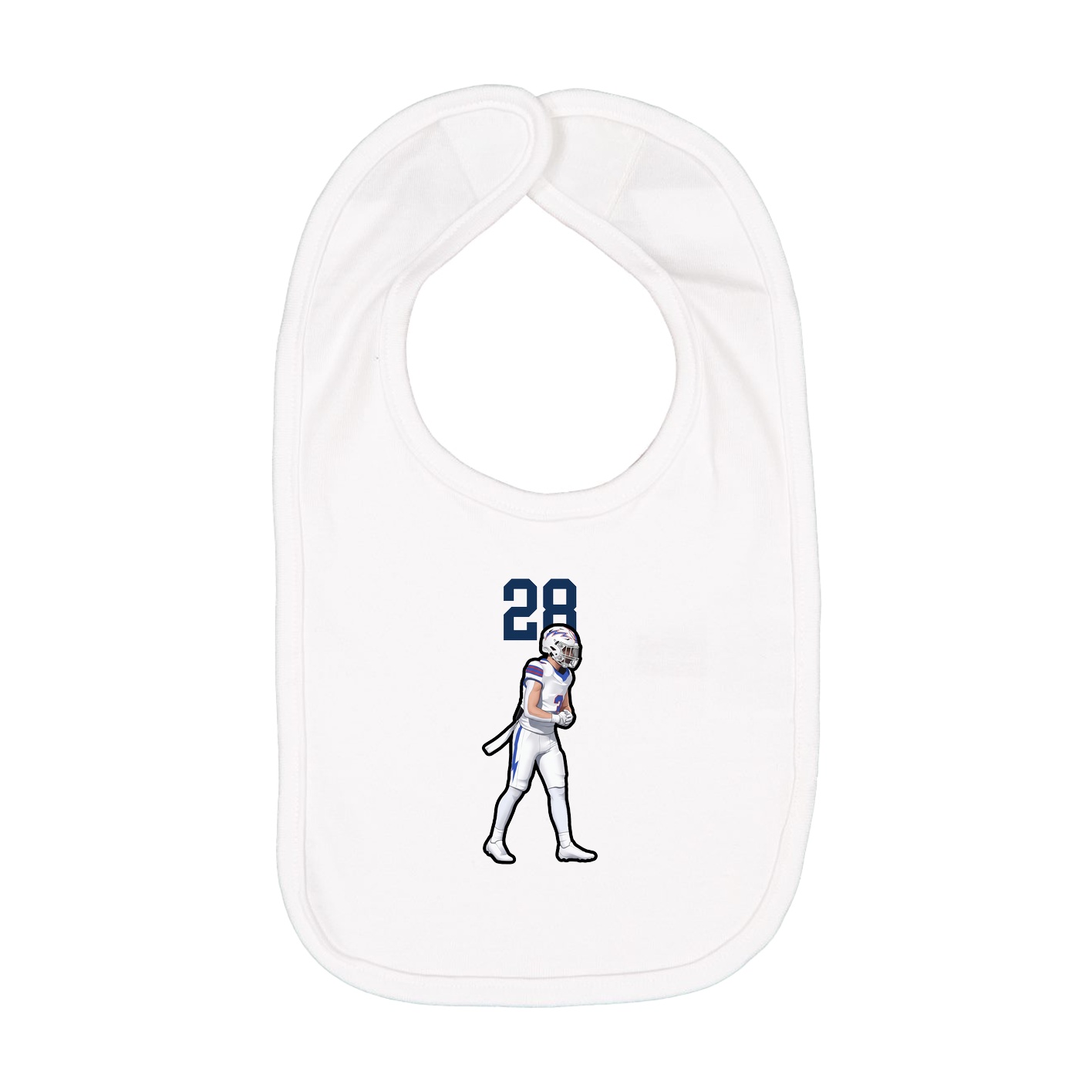 Infant Bib — Number Top in White