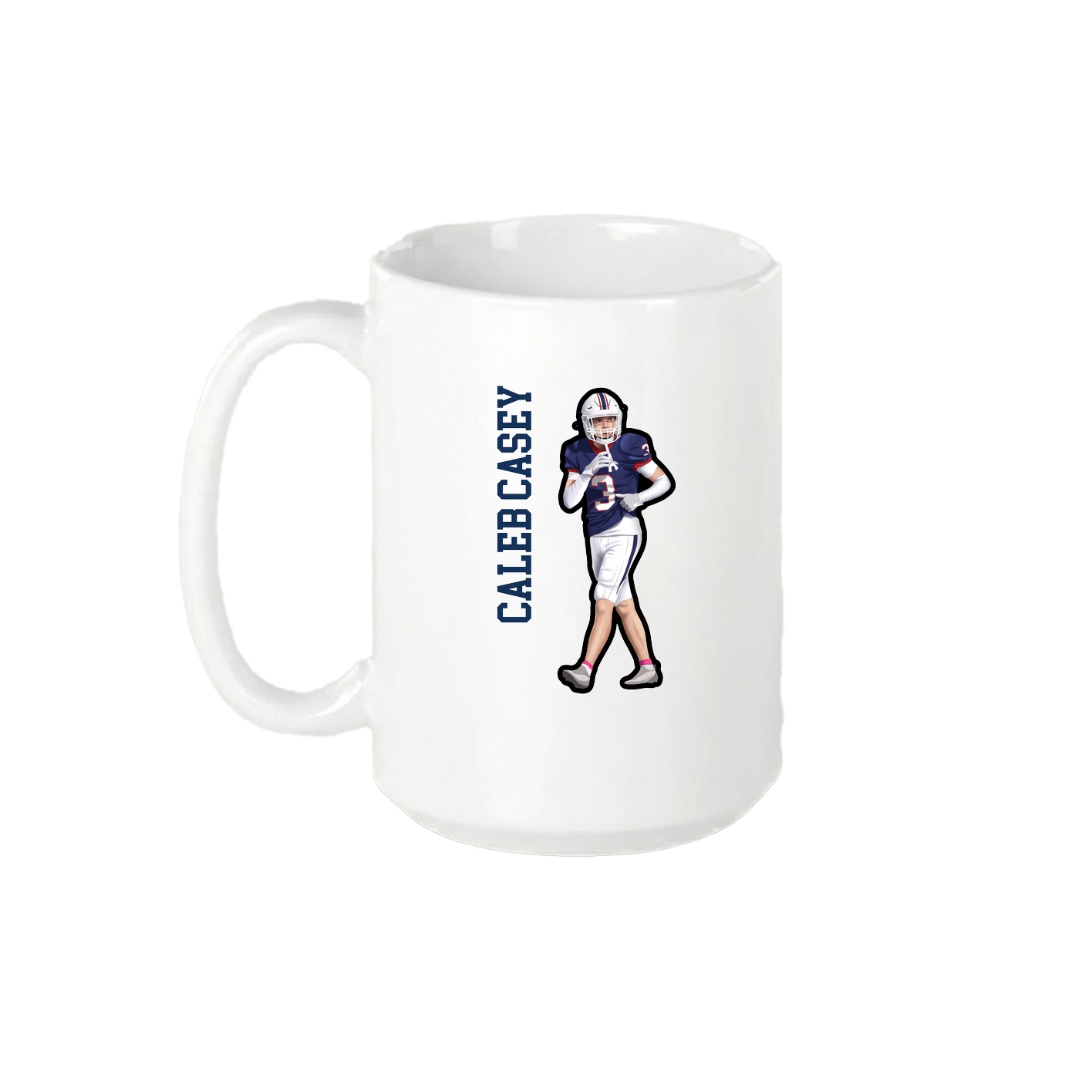 15oz Coffee Mug — Name Vertical in White