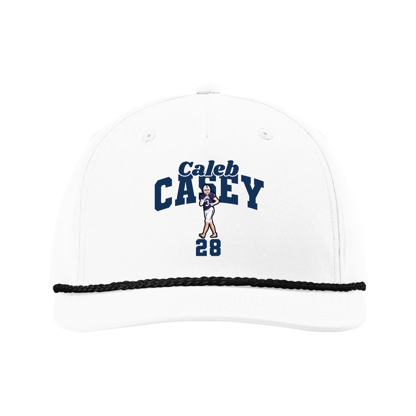Five-Panel Classic Rope Cap — Signature Arch in White