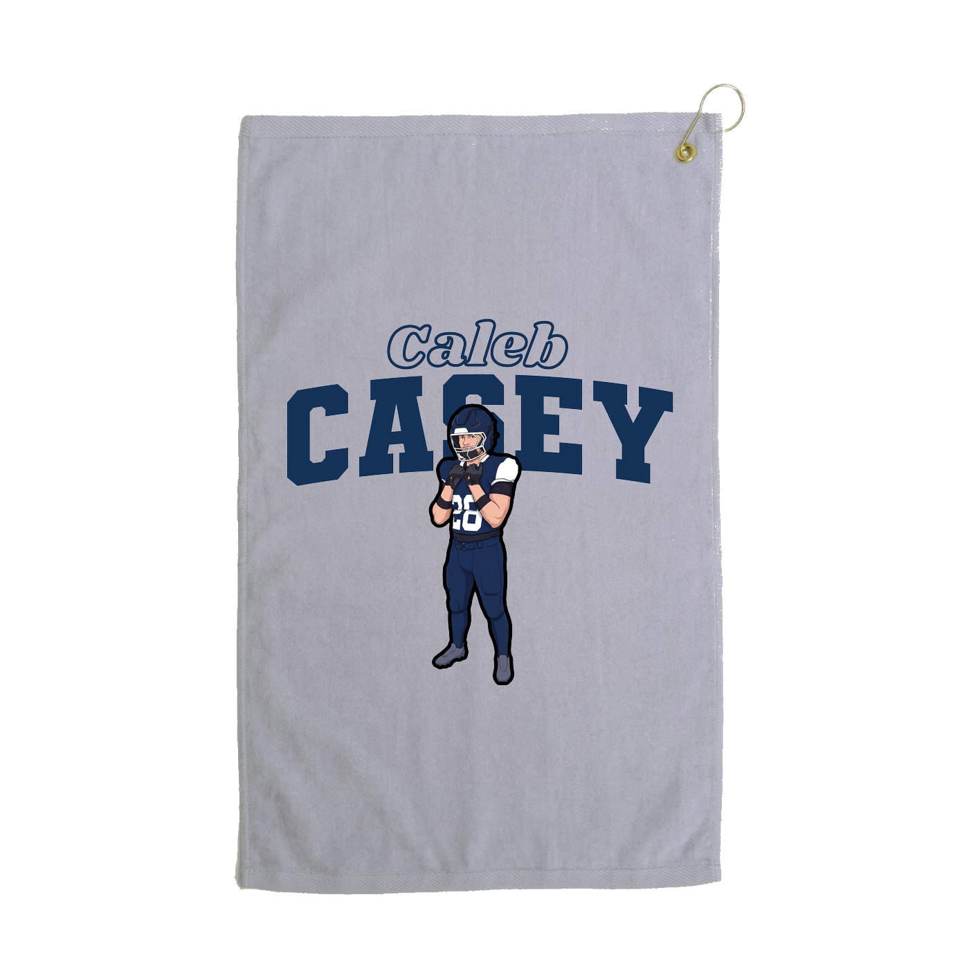 Golf Towel — Name Arch in Grey