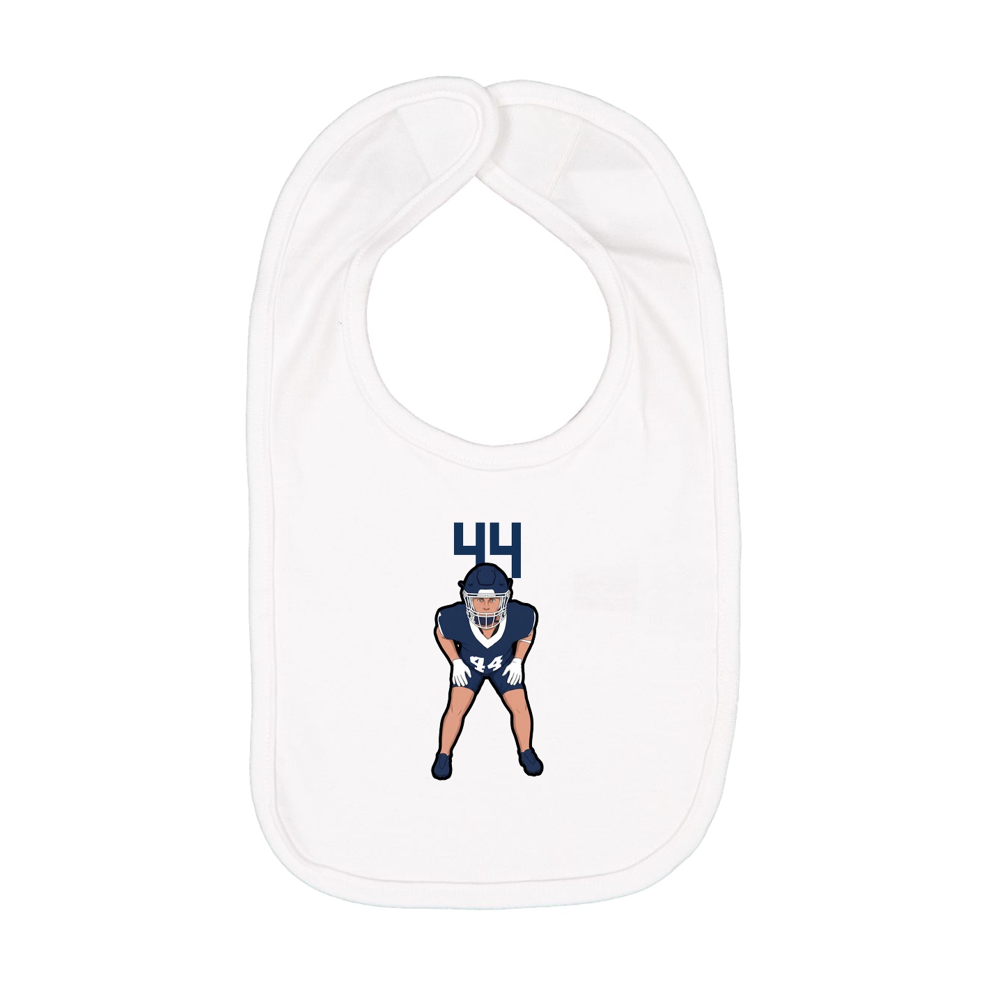 Infant Bib — Number Top in White