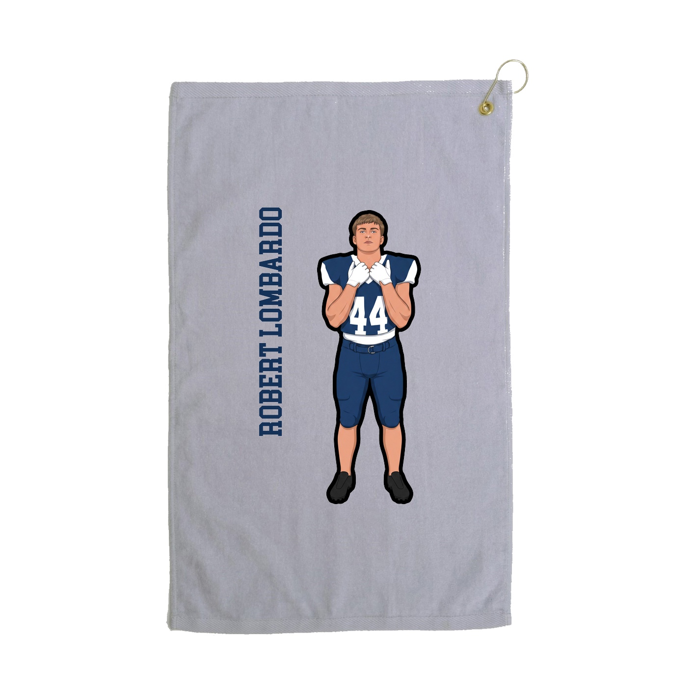 Golf Towel — Name Vertical in Grey