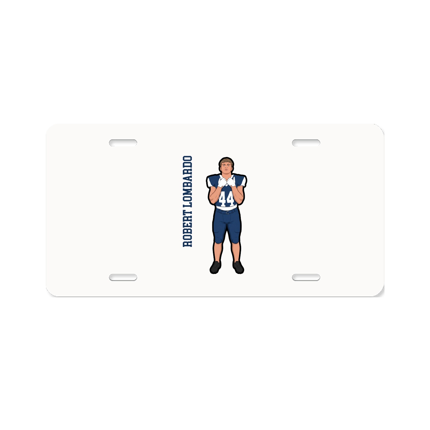 License Plate — Name Vertical in Classic