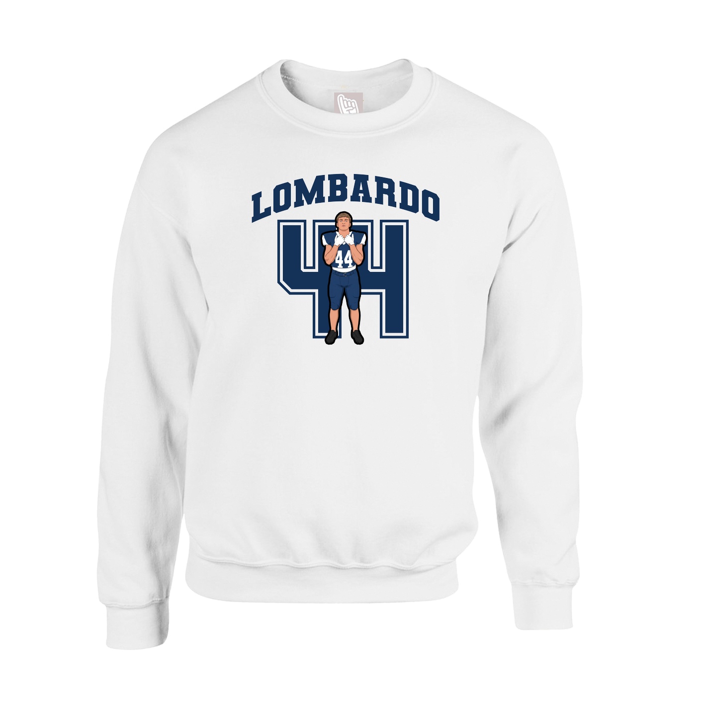 Fleece Crew — Number in White