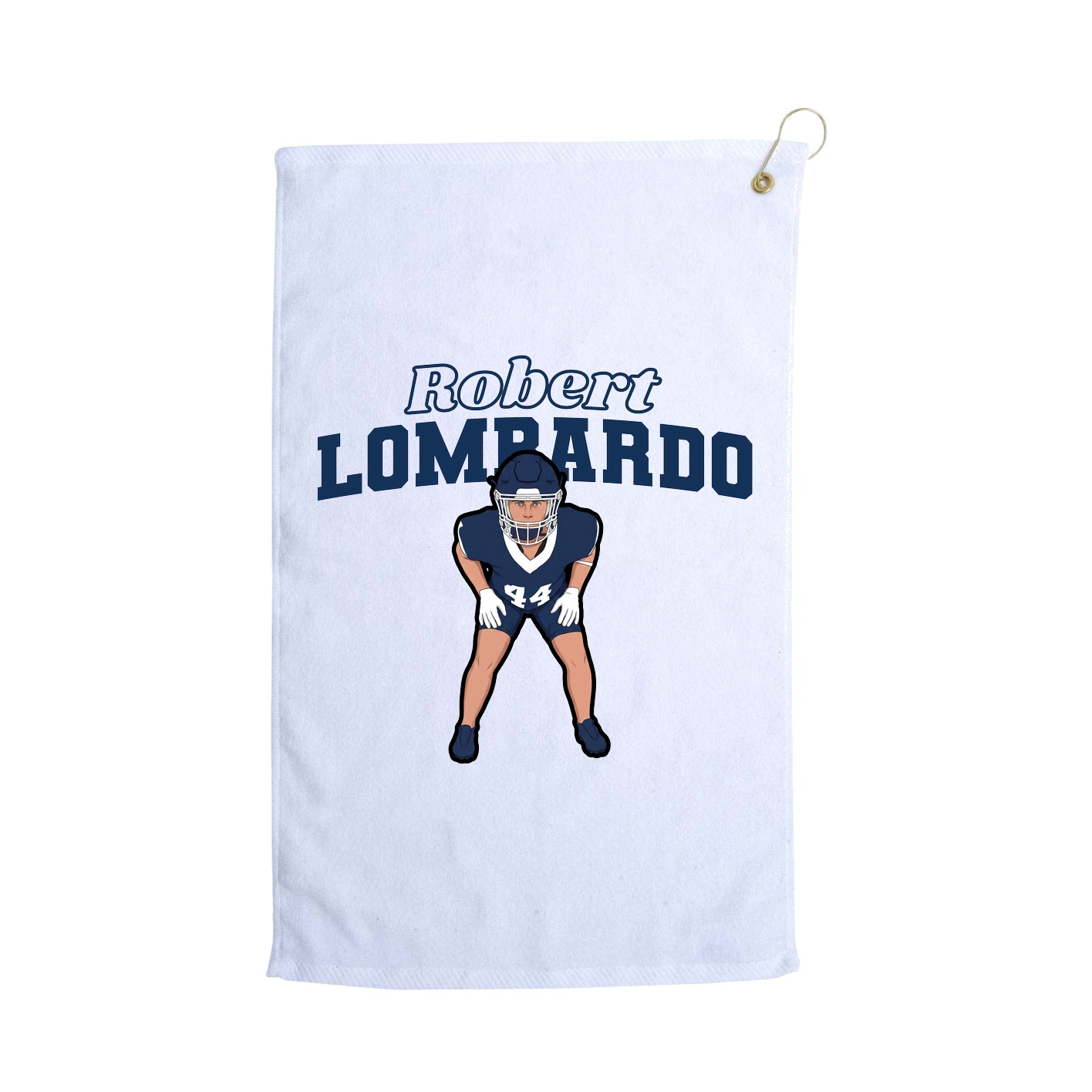 Golf Towel — Name Arch in White