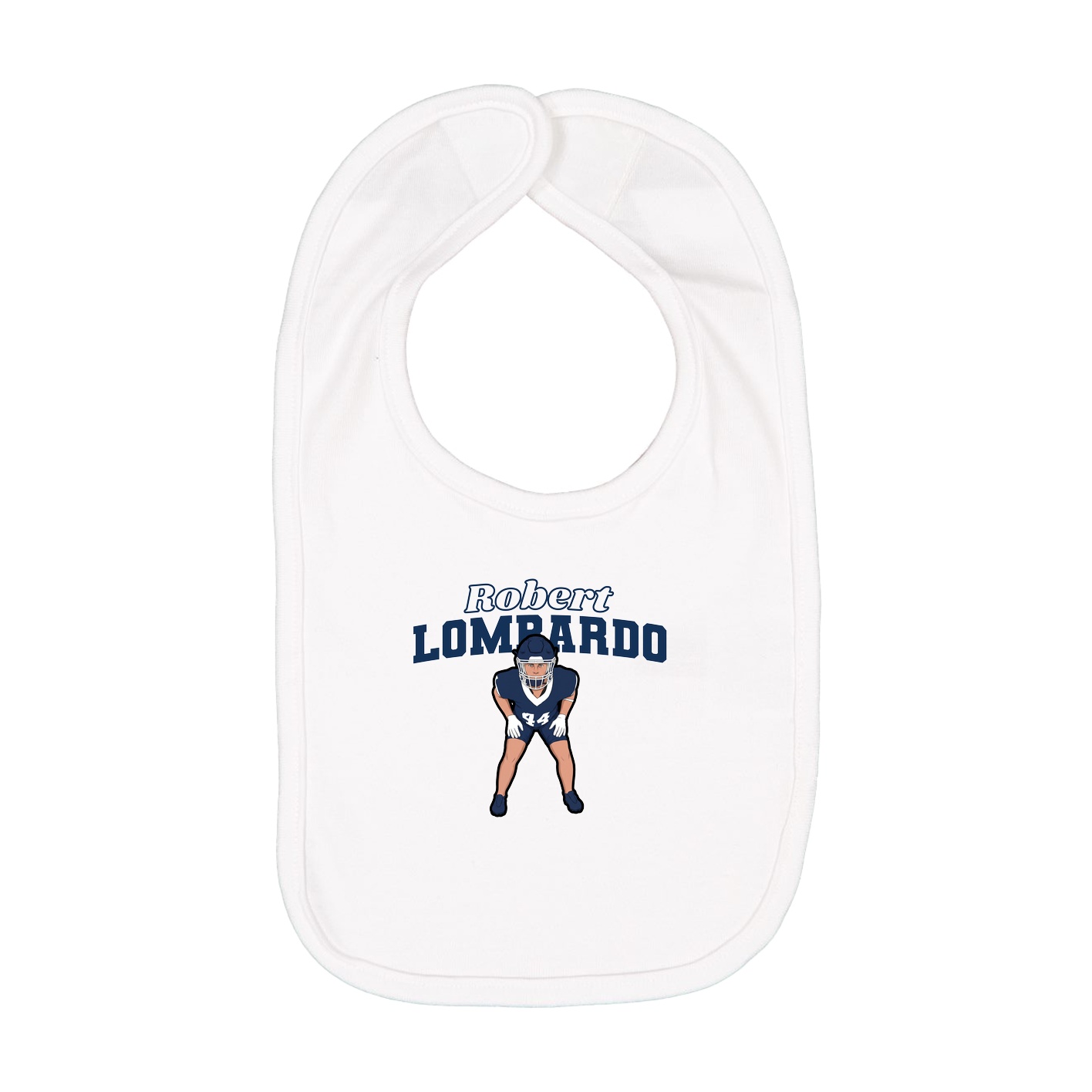 Infant Bib — Name Arch in White