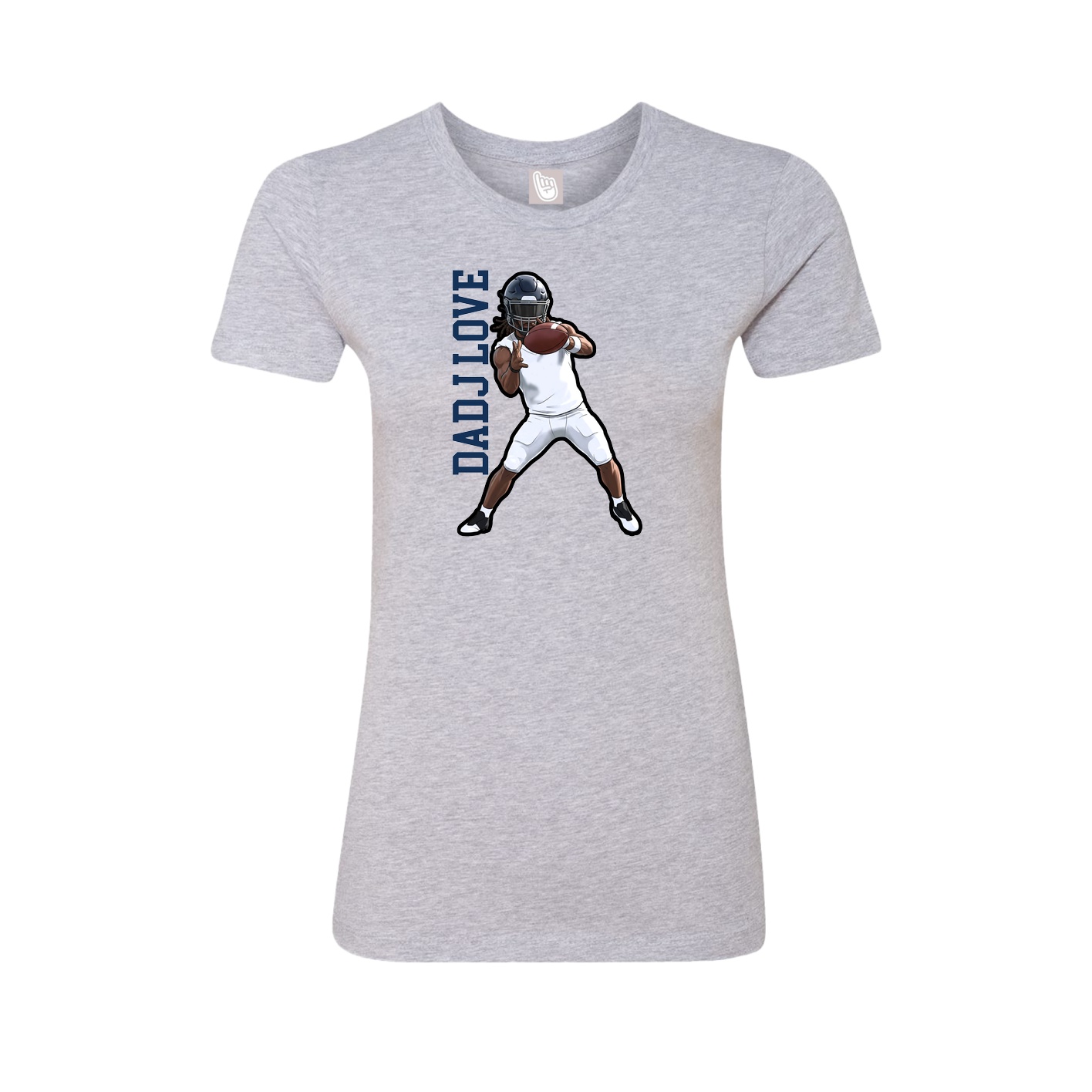 Fitted Women's Tee — Name Vertical in Grey