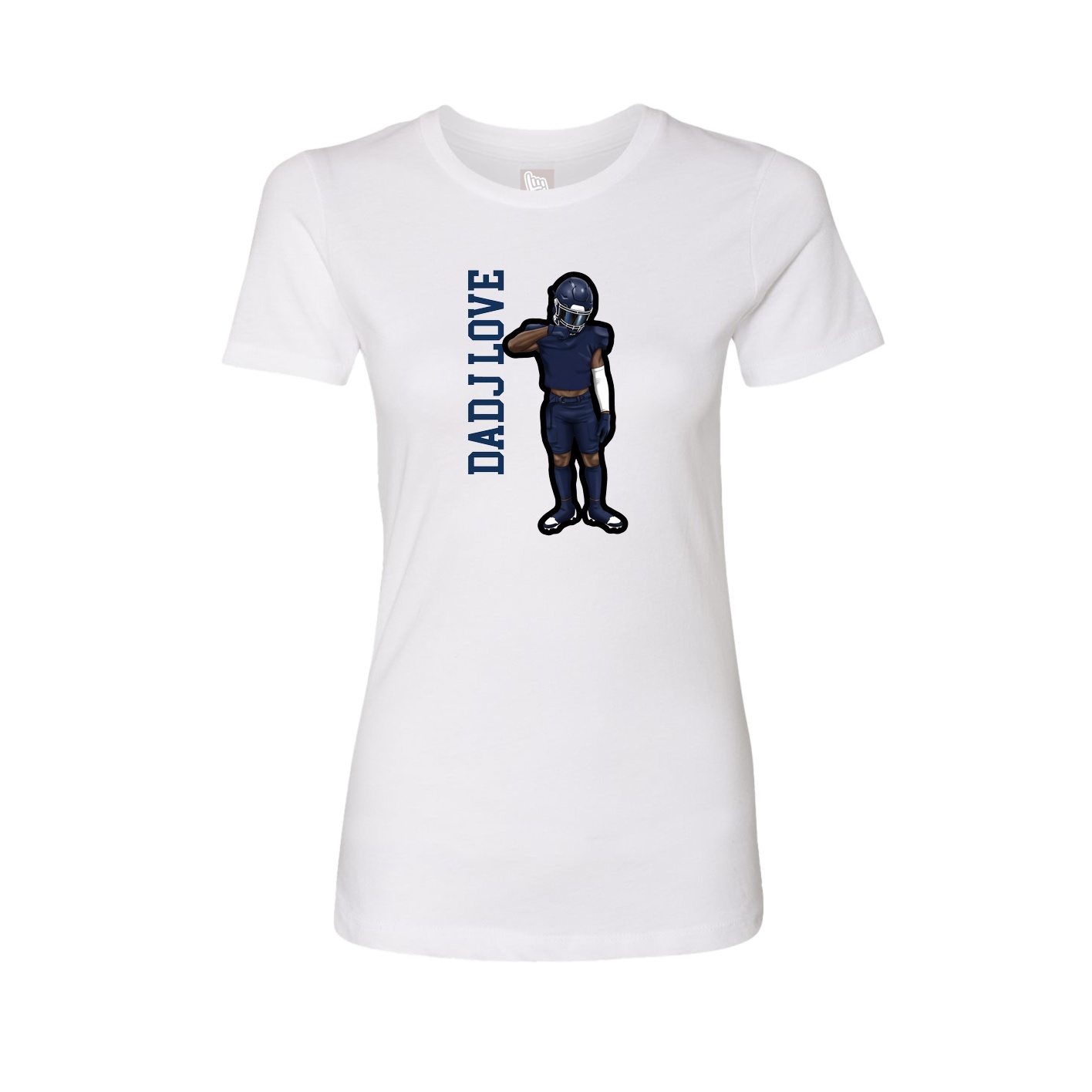 Fitted Women's Tee — Name Vertical in White