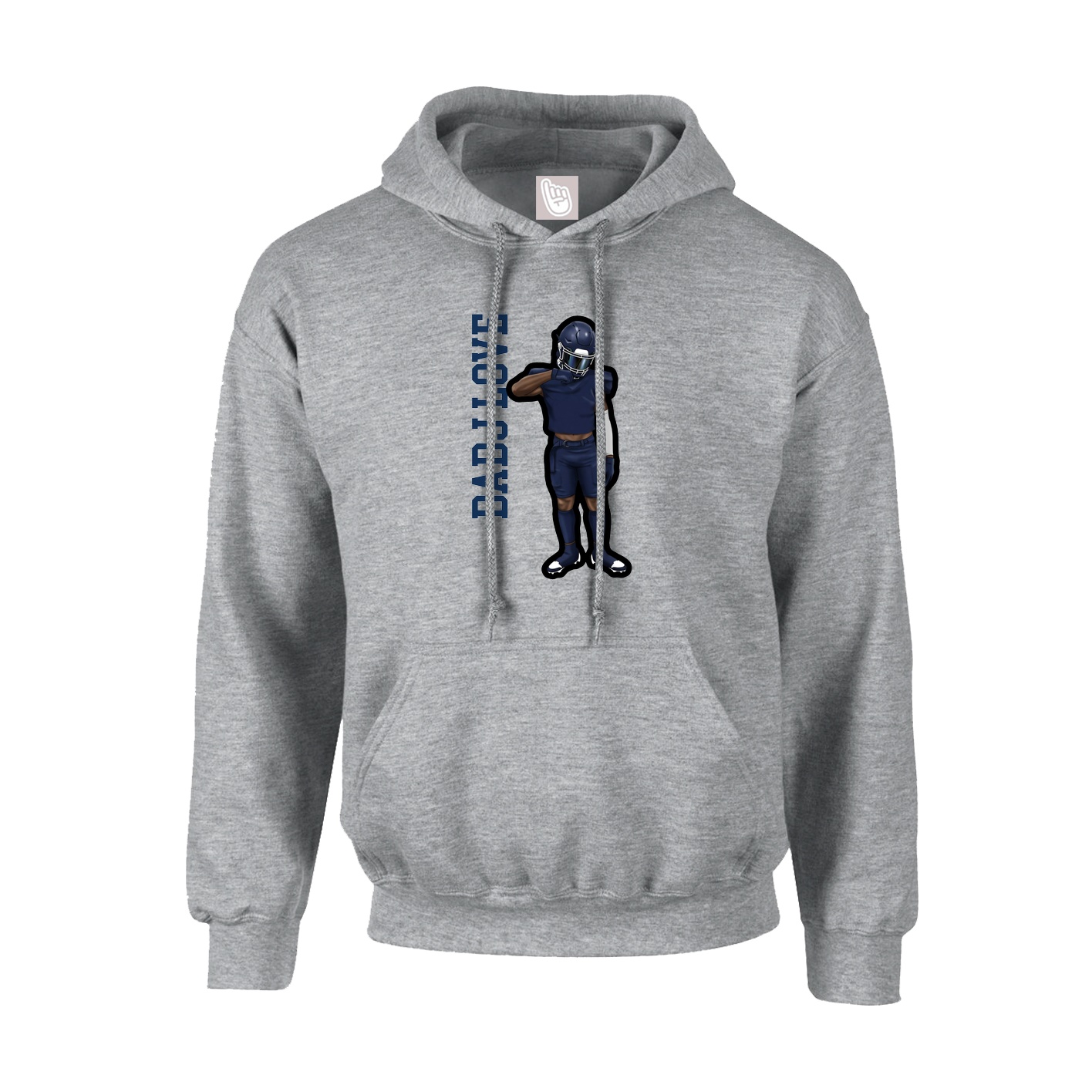 Hoodie — Name Vertical in Grey