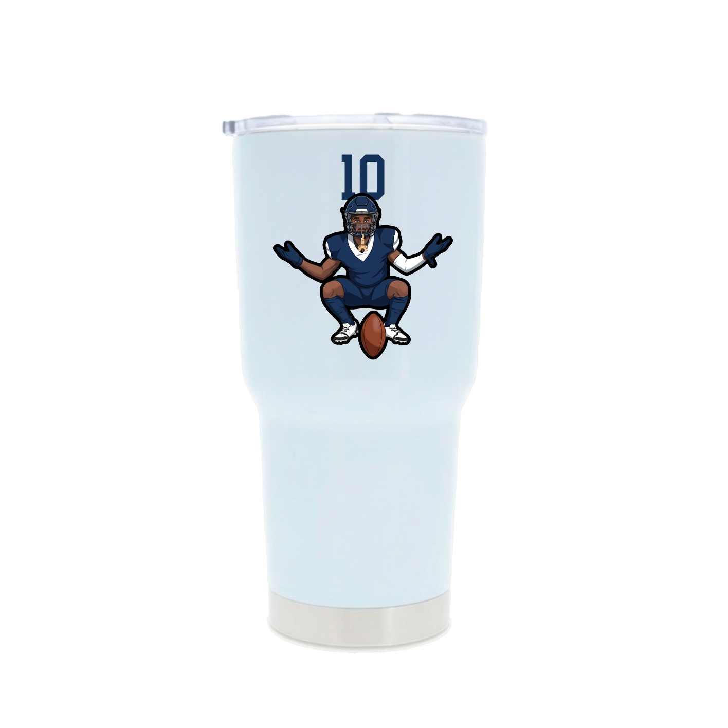 30oz Stainless Steel Tumbler — Number Top in White