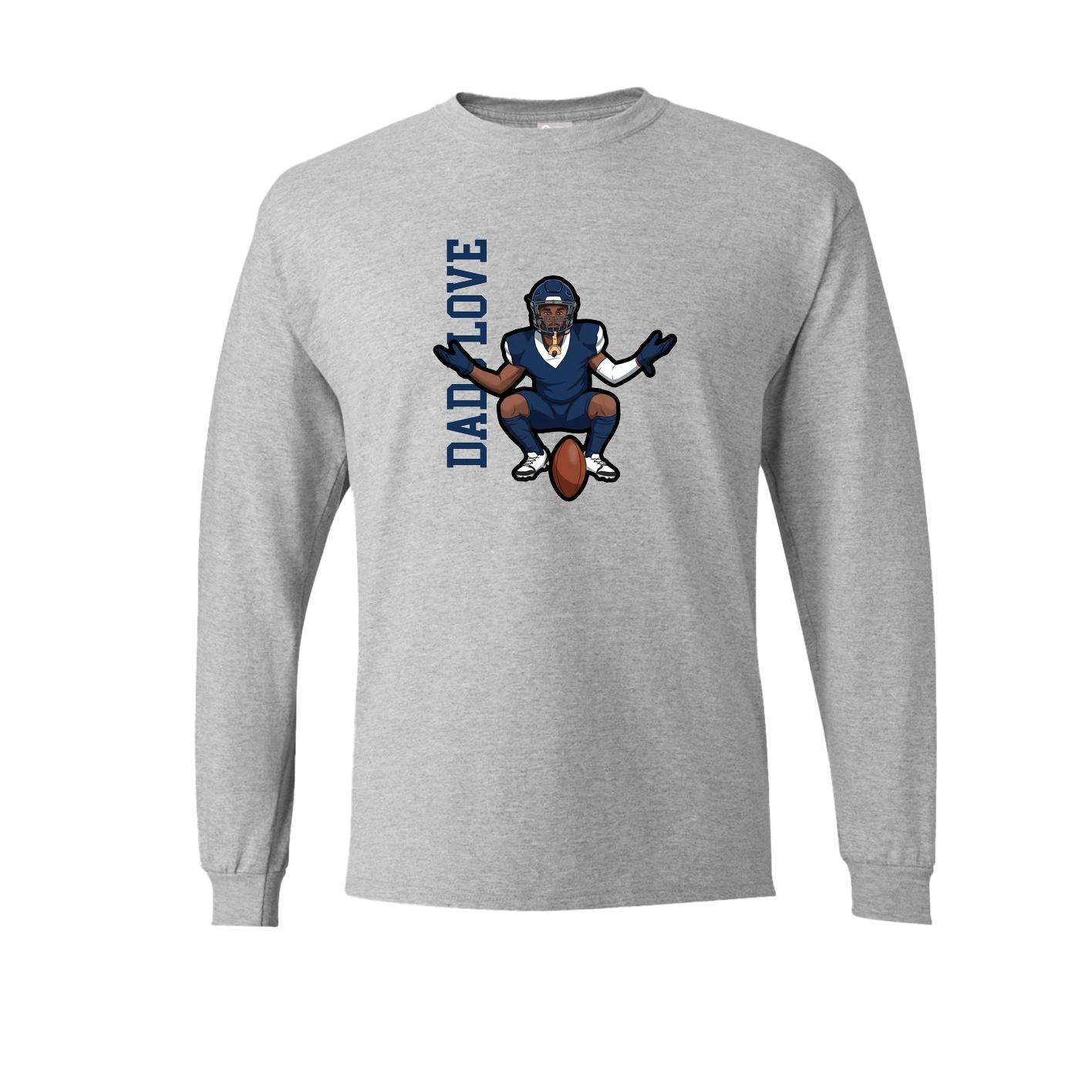 Long Sleeve Tee — Name Vertical in Grey