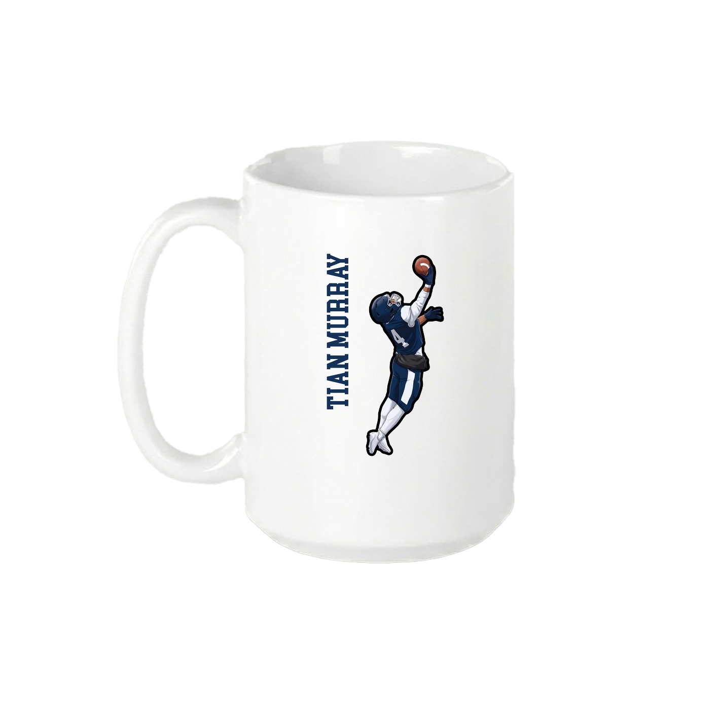 15oz Coffee Mug — Name Vertical in White