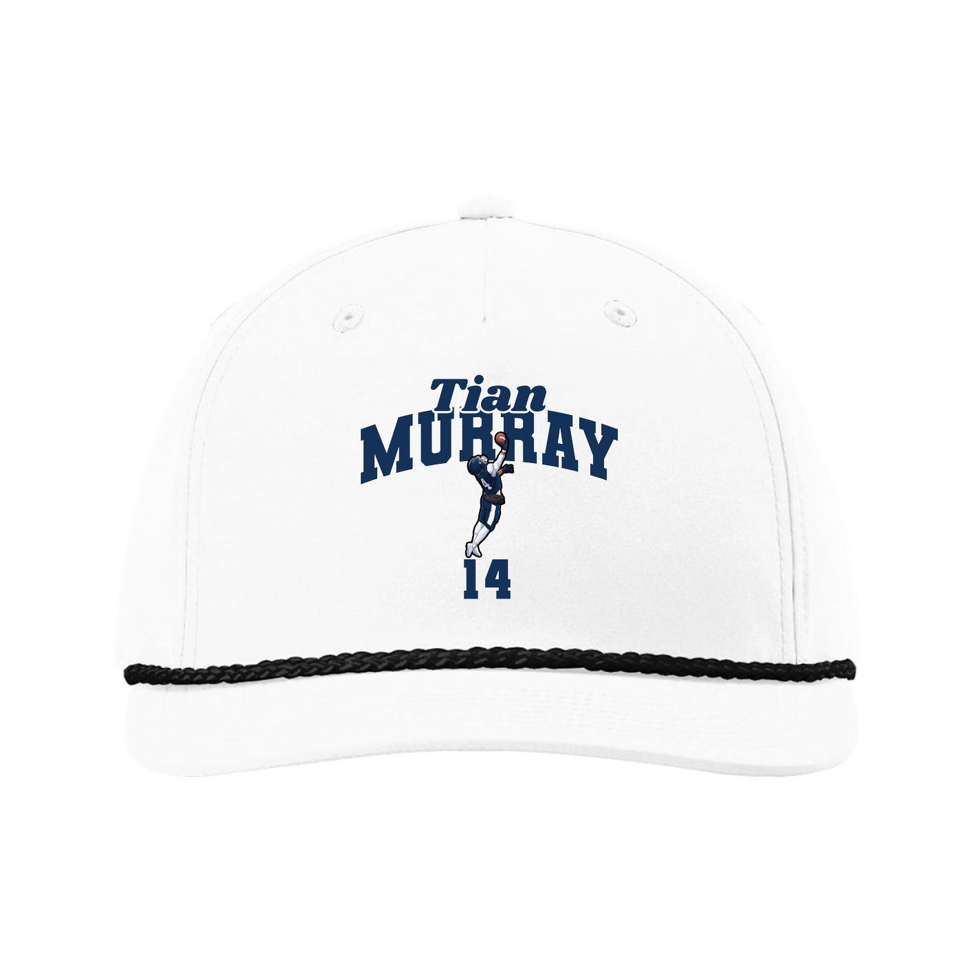 Five-Panel Classic Rope Cap — Signature Arch in White