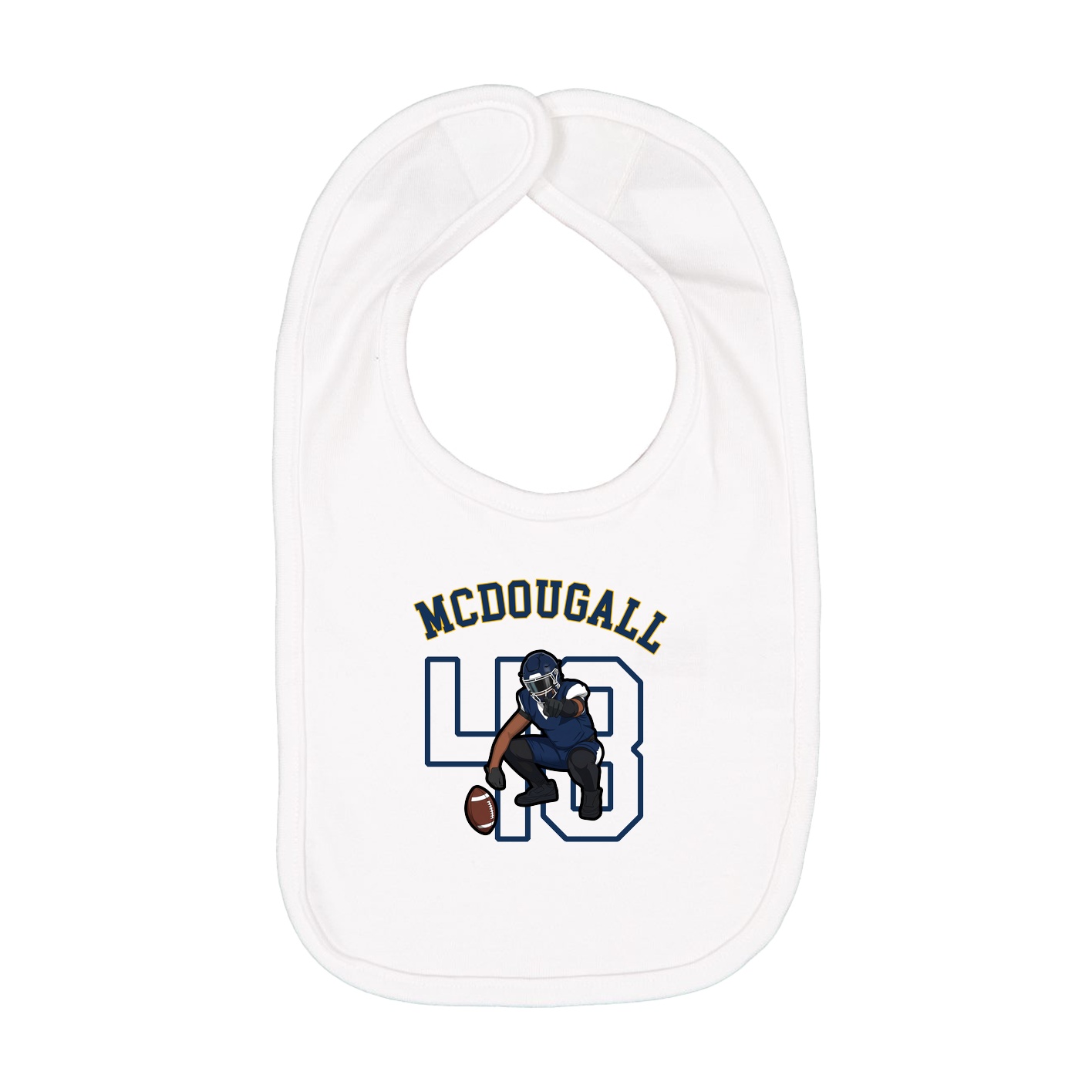Infant Bib — Shirsey Arch in White