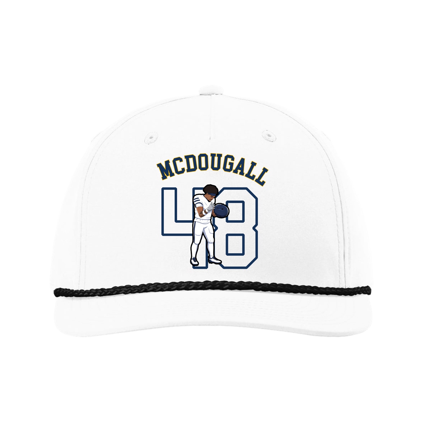 Five-Panel Classic Rope Cap — Shirsey Arch in White