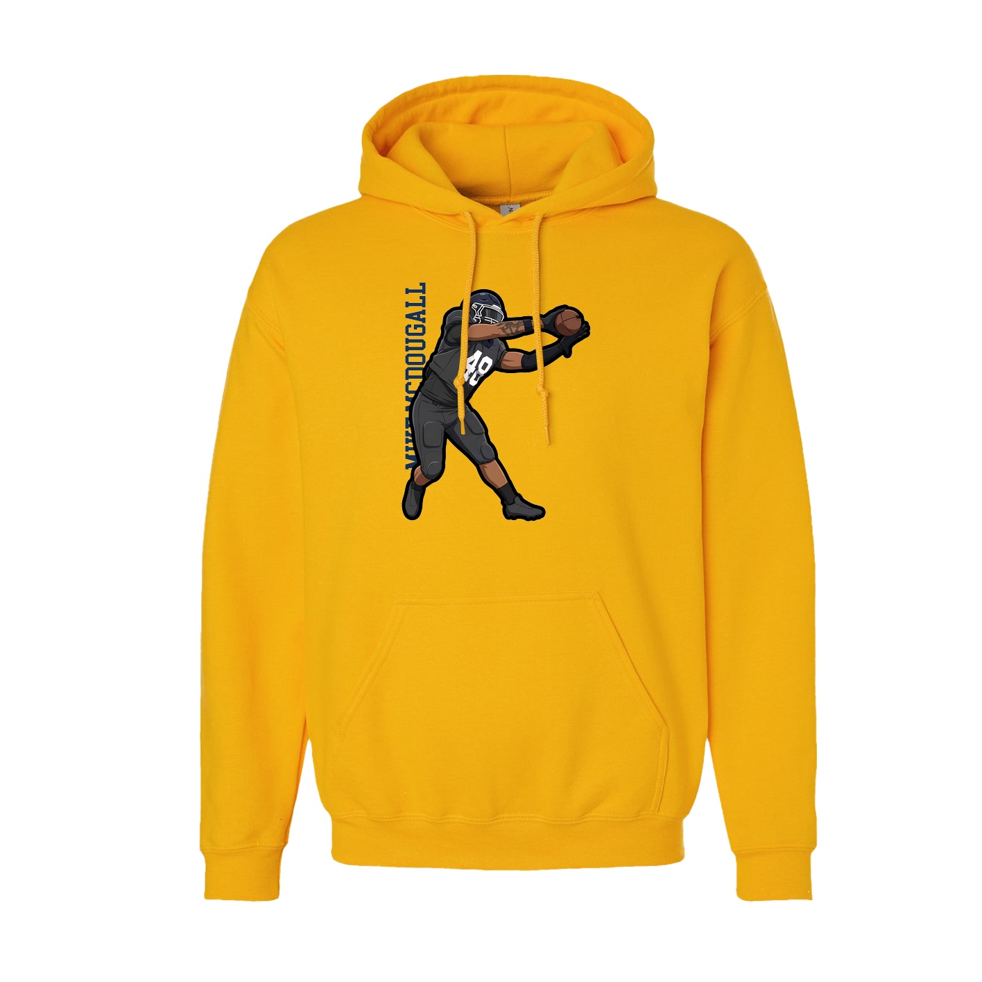 Hoodie — Name Vertical in Gold