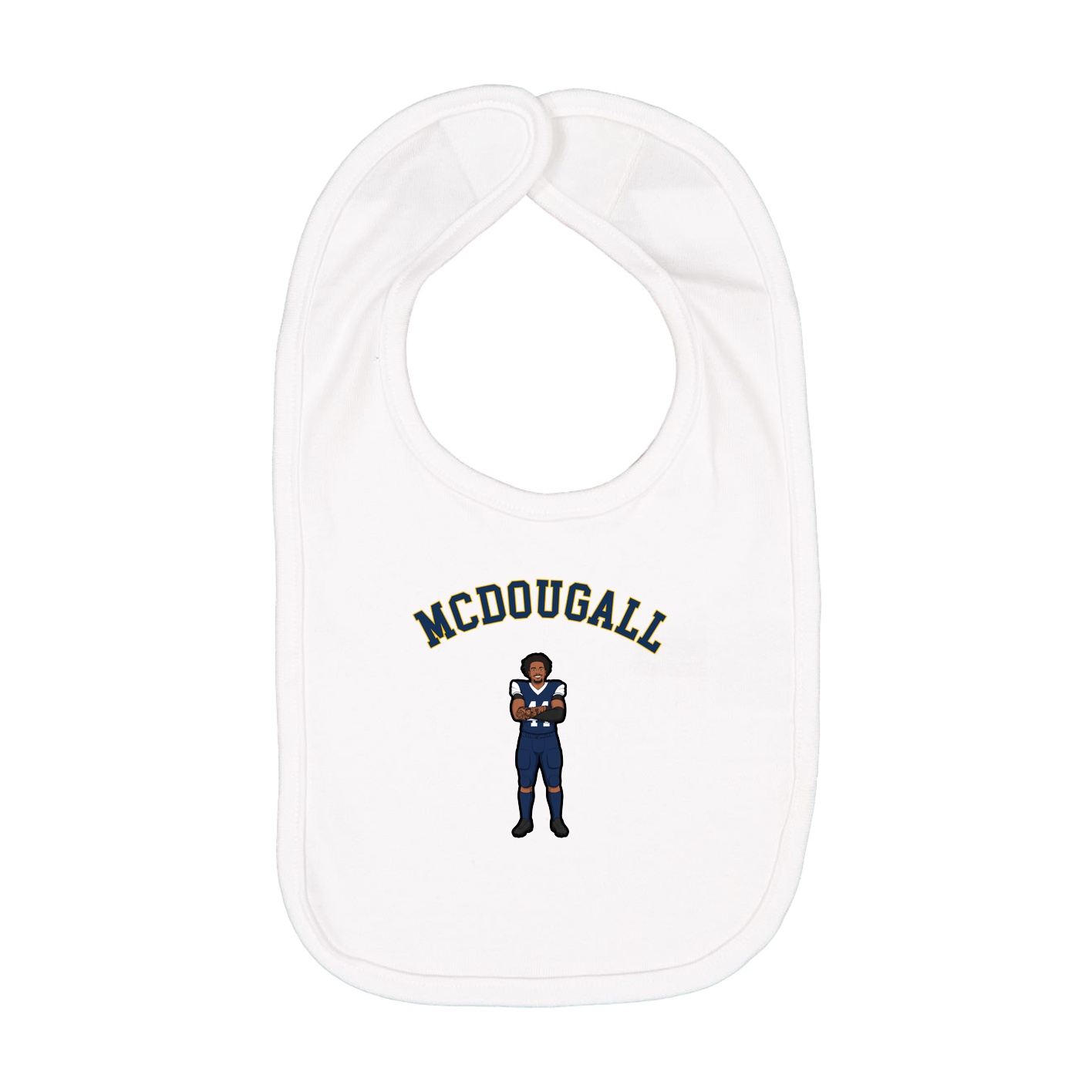 Infant Bib — Shirsey Arch in White