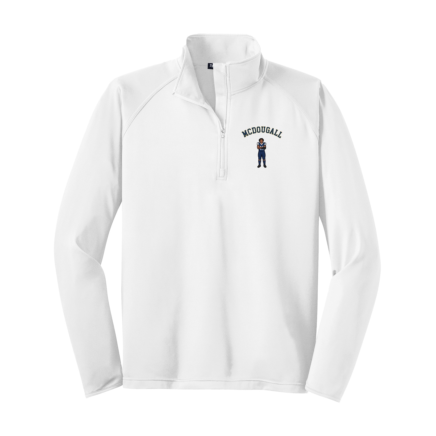 Q-Zip Pullover — Shirsey Arch in White