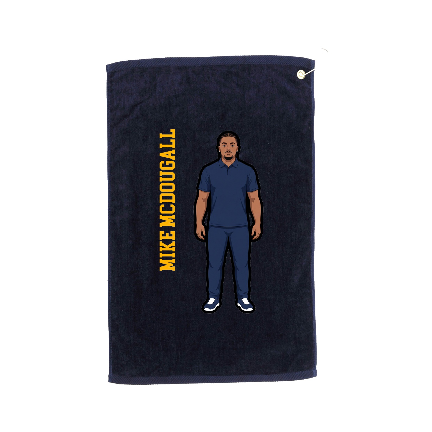 Golf Towel — Name Vertical in Navy