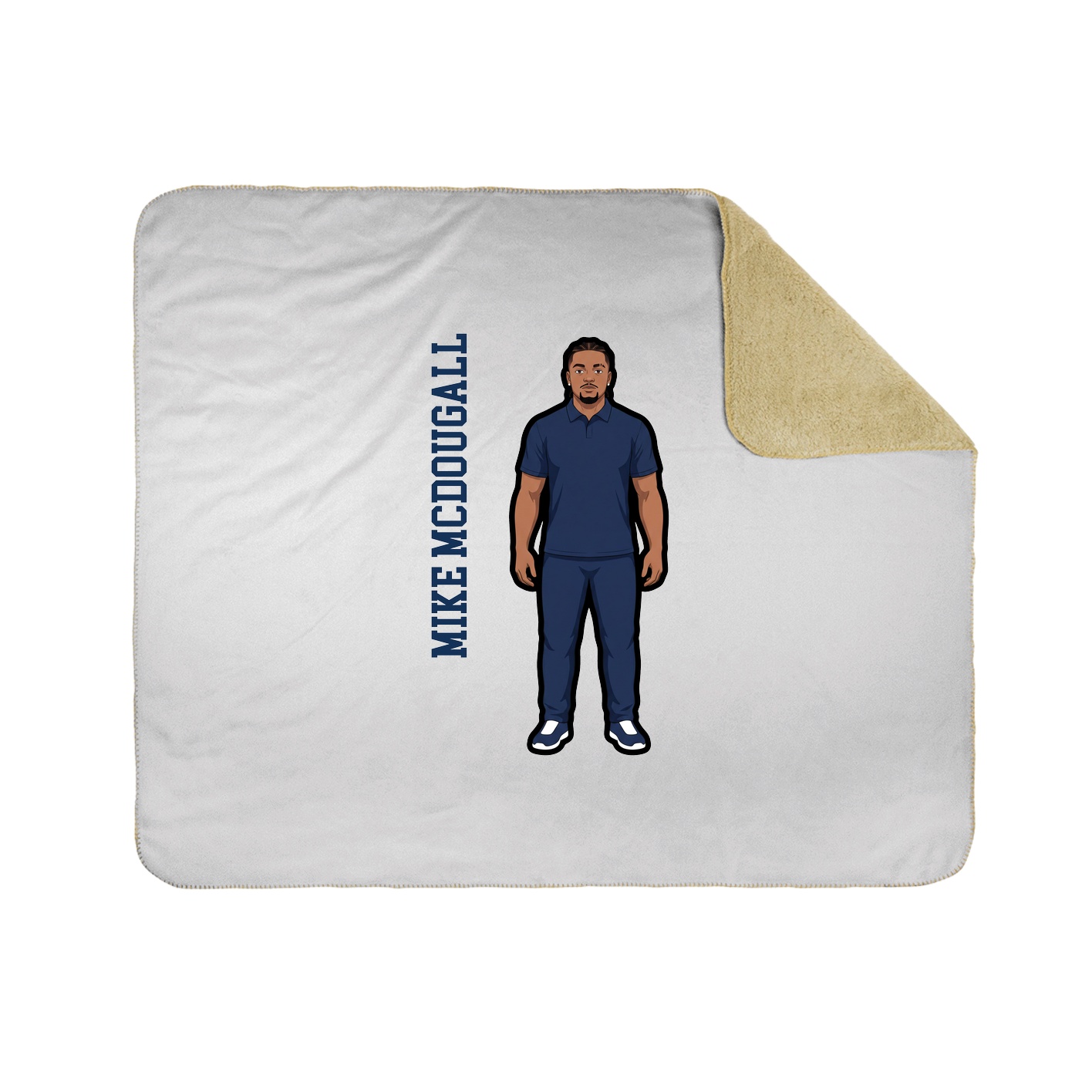 Throw Blanket — Name Vertical in White