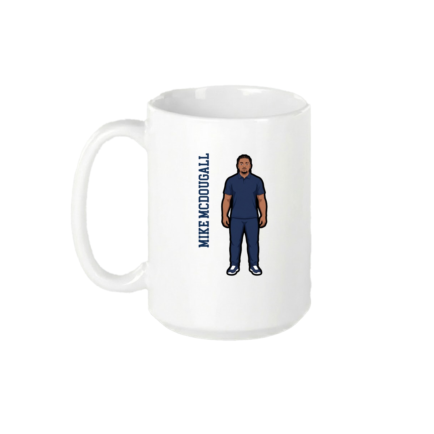15oz Coffee Mug — Name Vertical in White