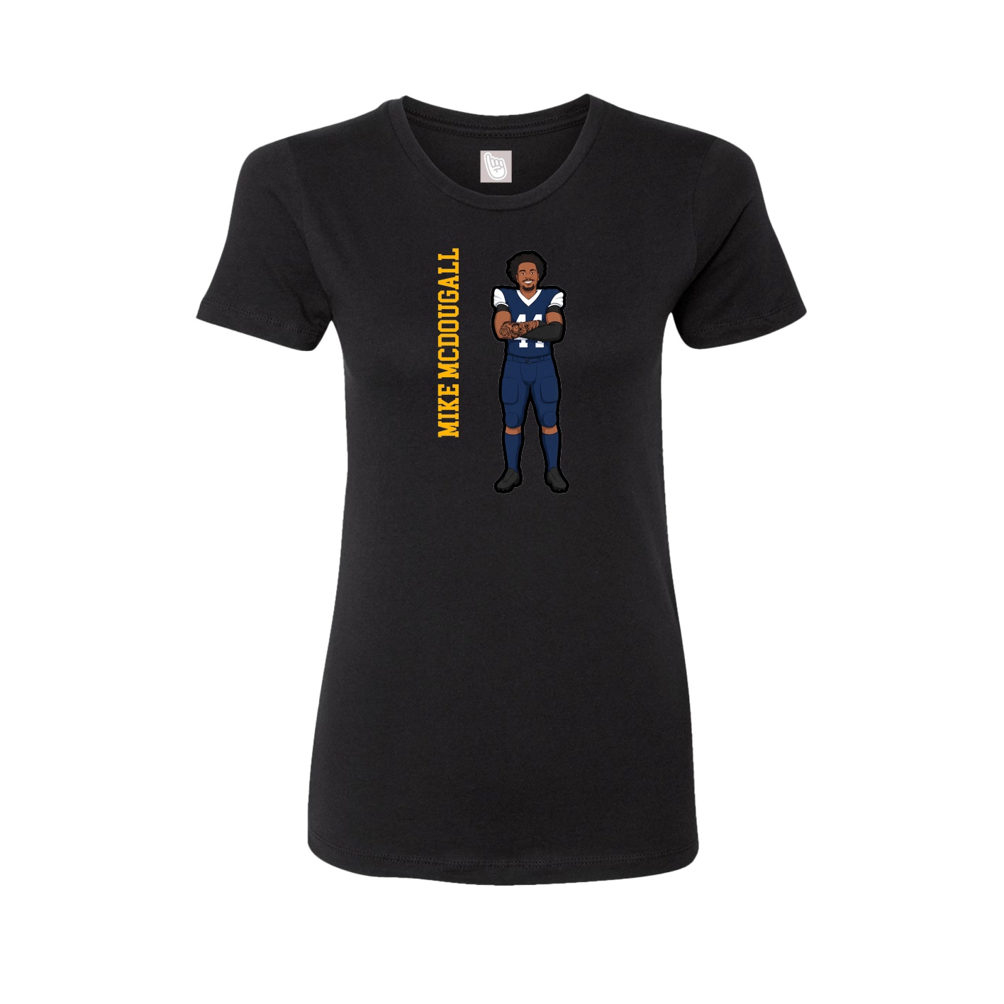 Womens Tee — Name Vertical in Black