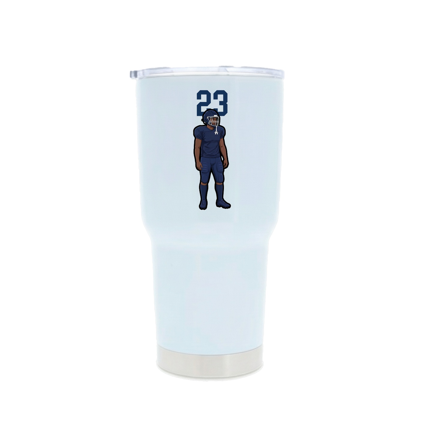 30oz Stainless Steel Tumbler — Number Top in White