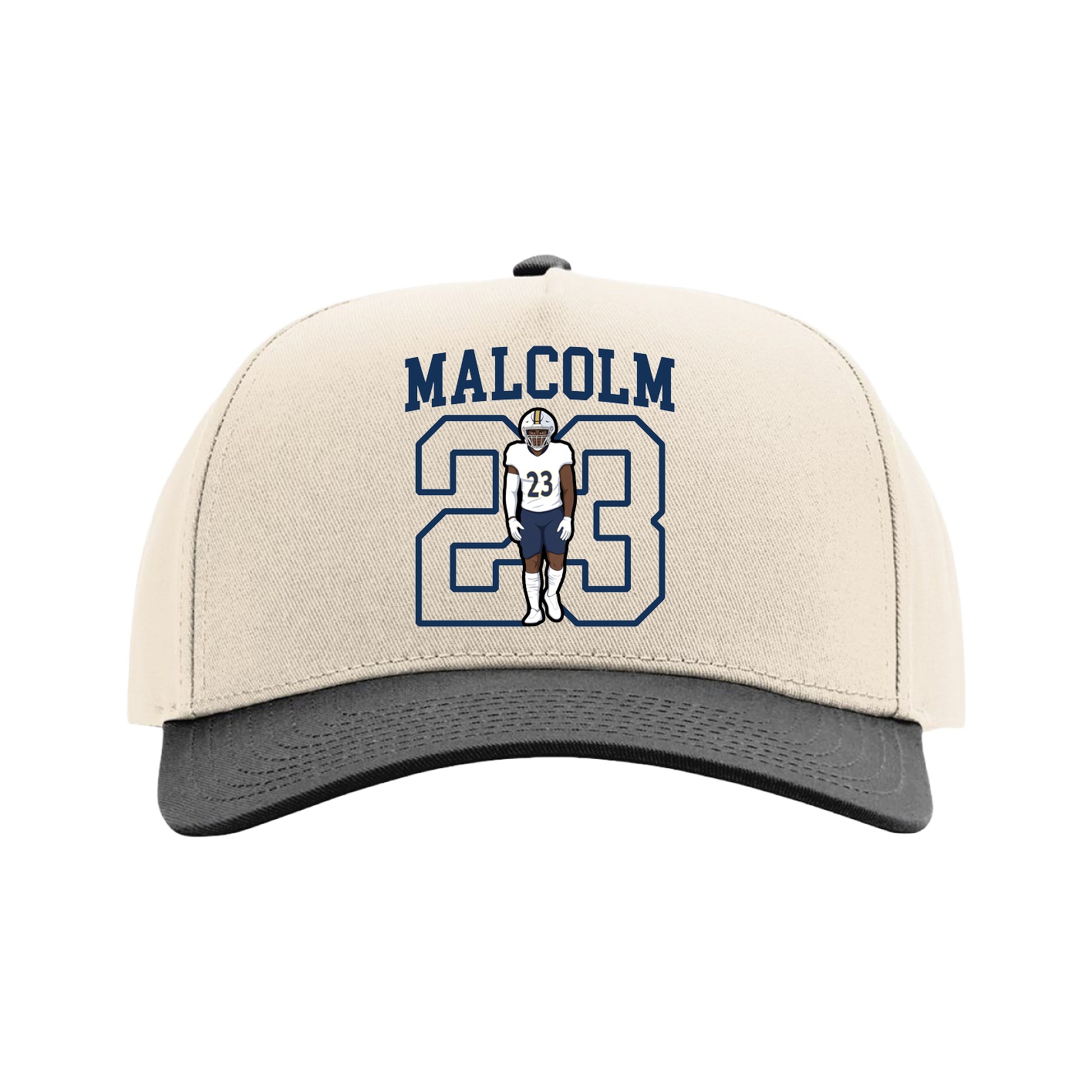 Full Fabric Five-Panel Champ Cap — Shirsey in Cream/Black