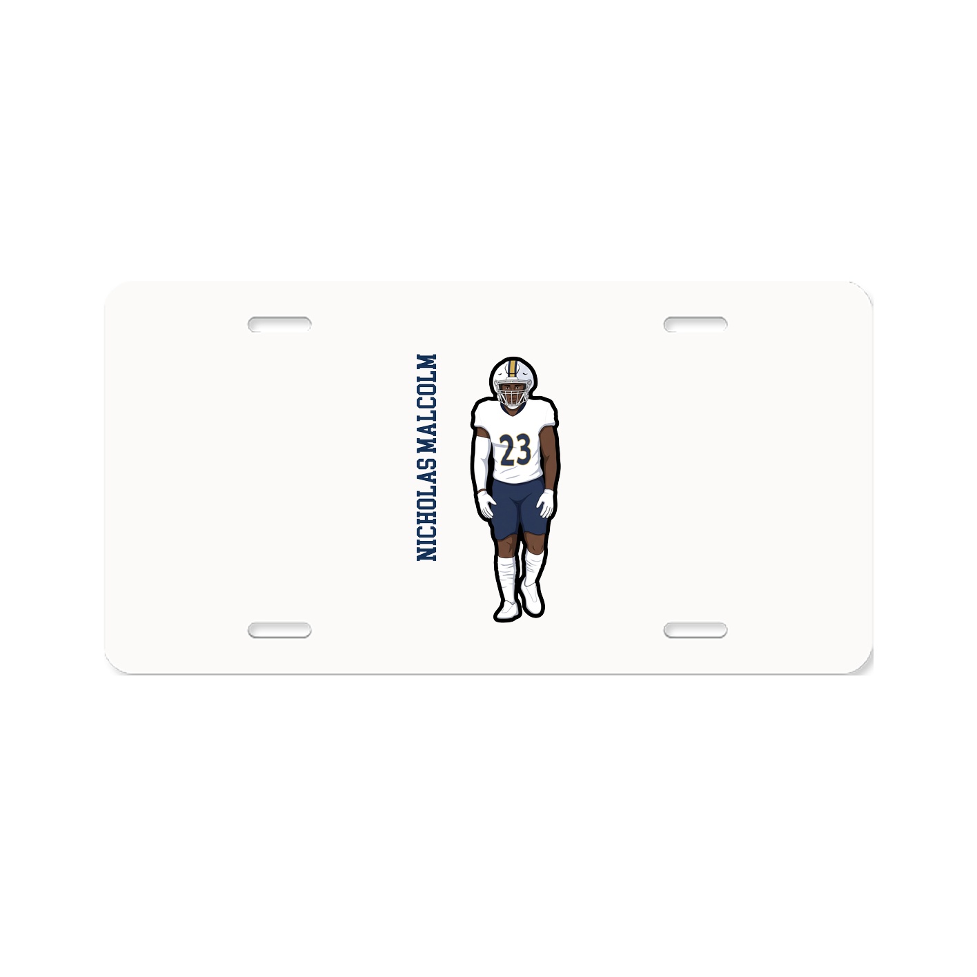 License Plate — Name Vertical in Classic