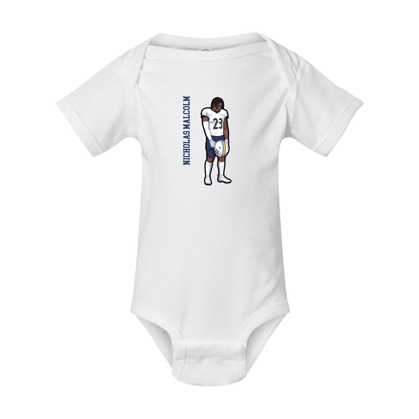 Baby Onesie — Name Vertical in White