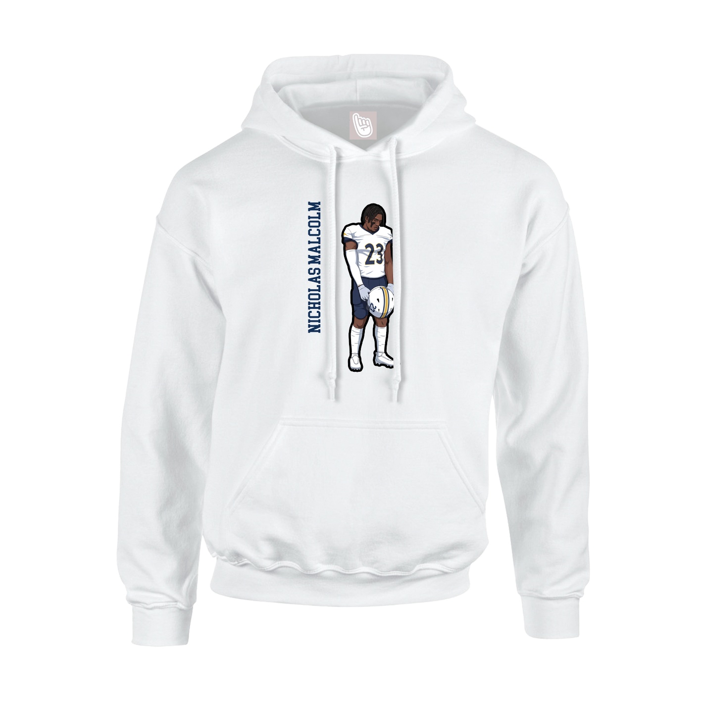 Hoodie — Name Vertical in White