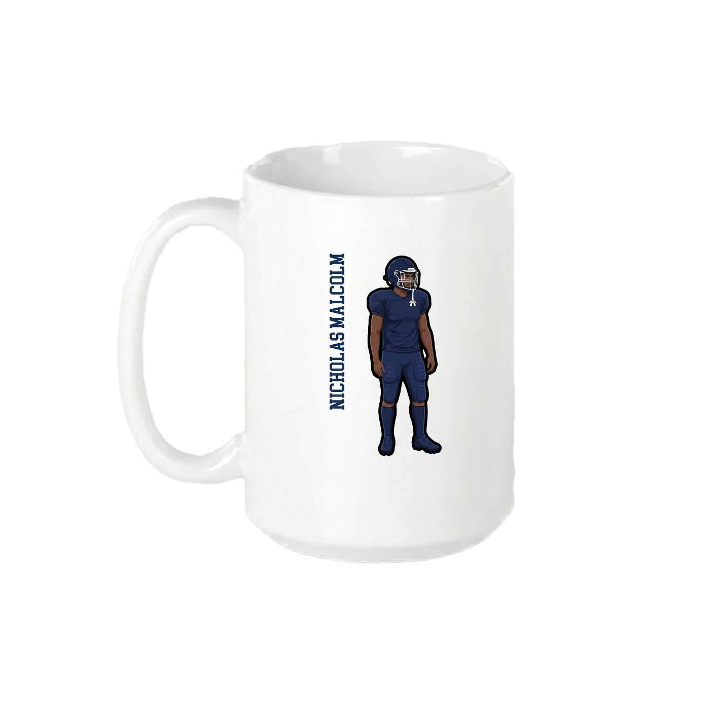 15oz Coffee Mug — Name Vertical in White