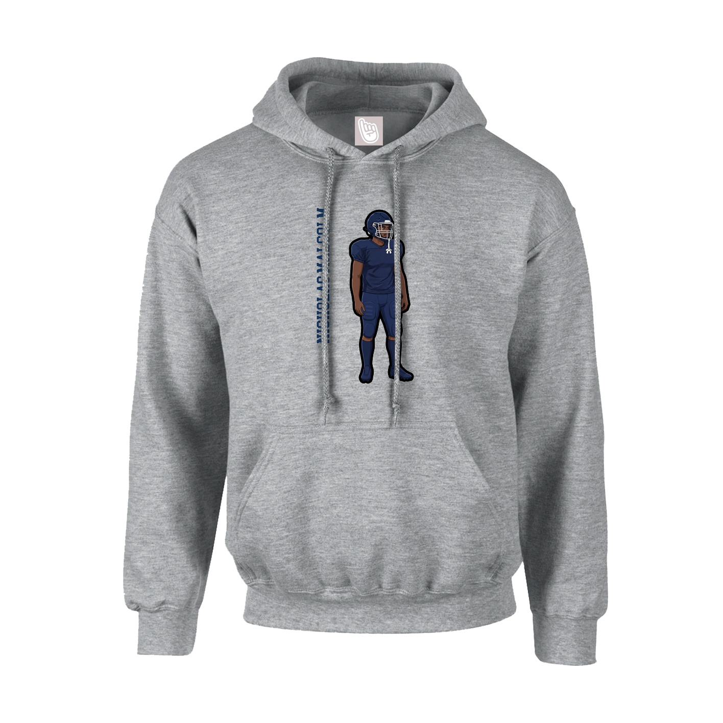 Youth Hoodie — Name Vertical in Grey