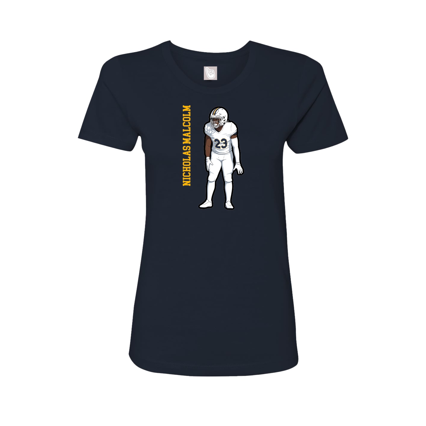 Womens Tee — Name Vertical in Navy