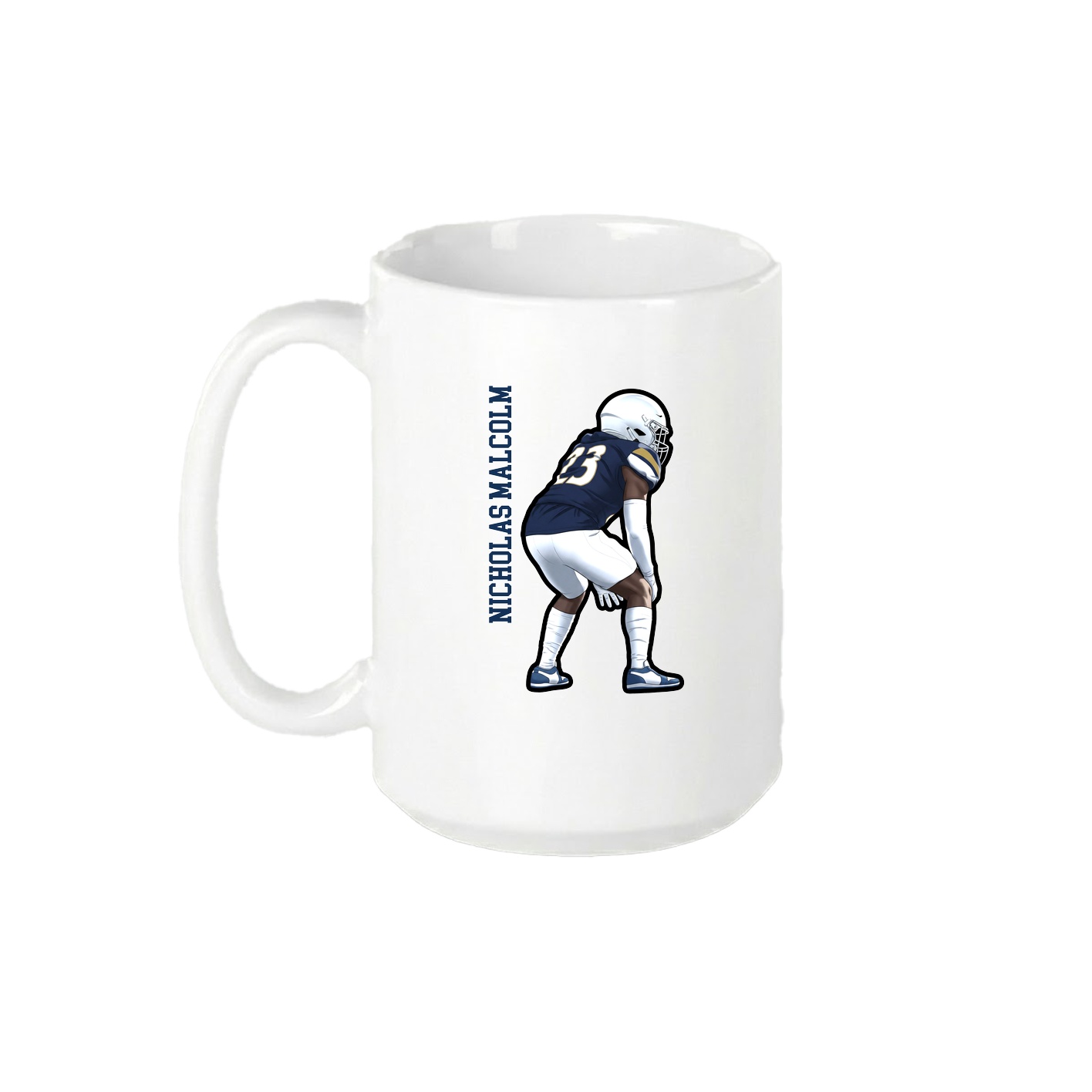 15oz Coffee Mug — Name Vertical in White
