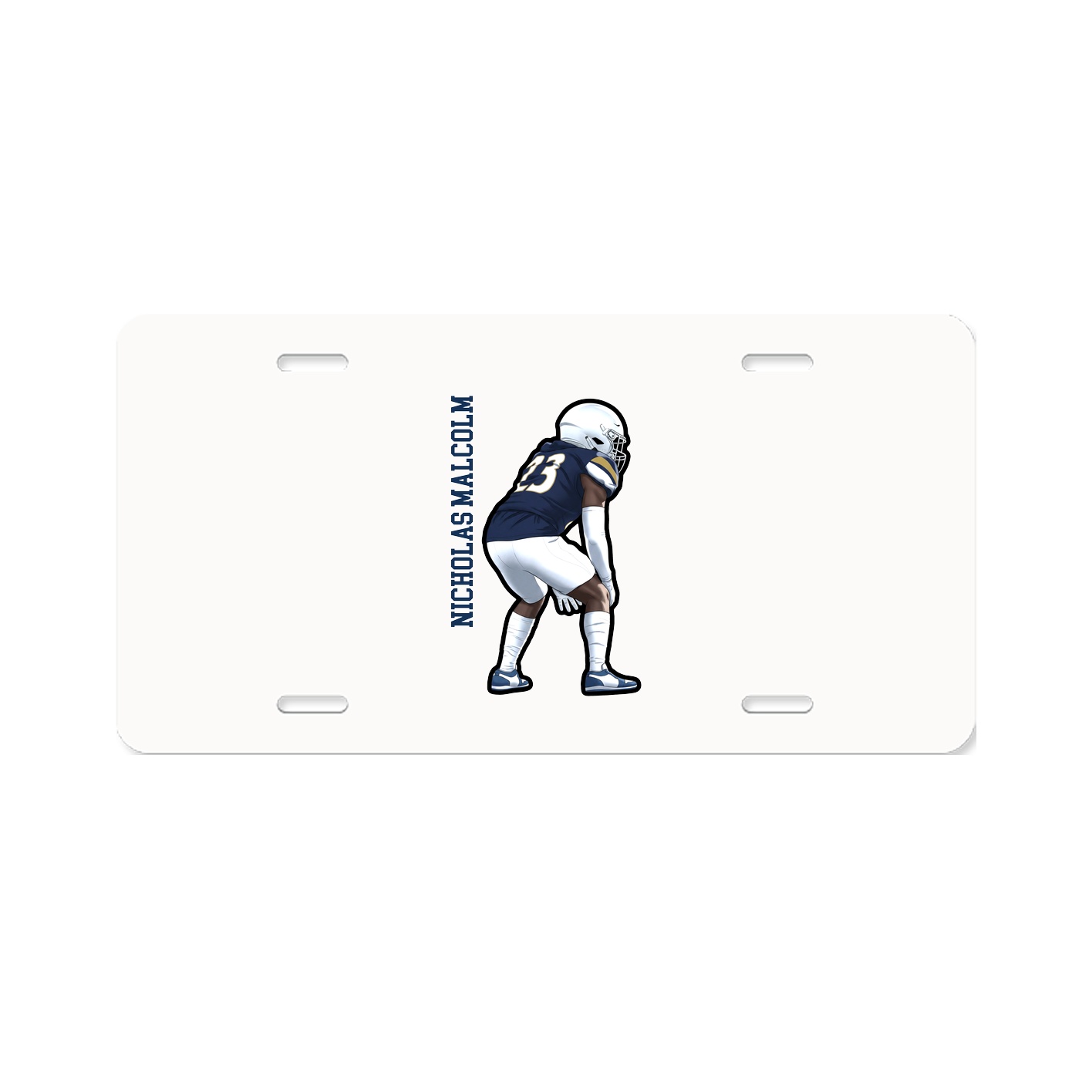 License Plate — Name Vertical in Classic