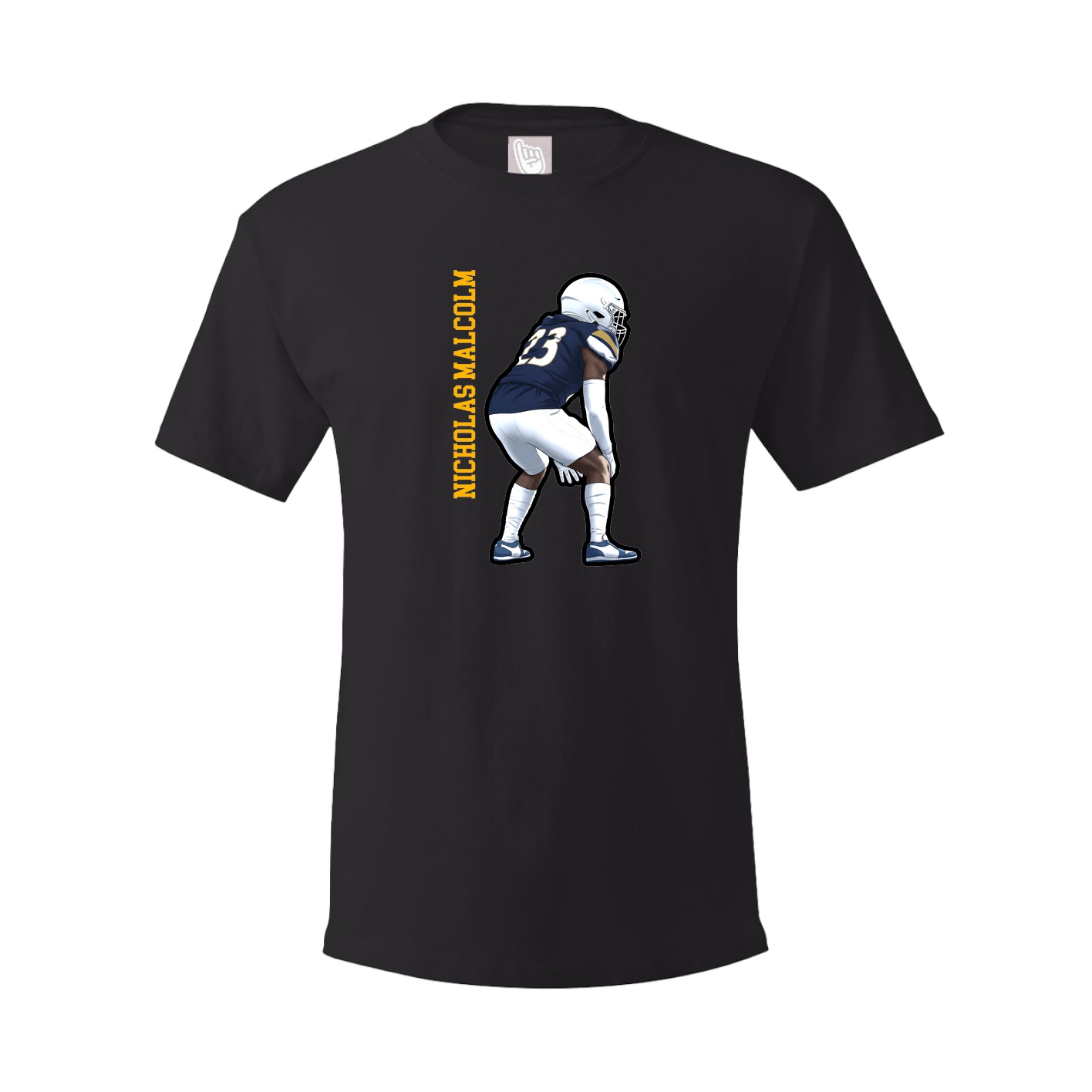 Youth Tee — Name Vertical in Black